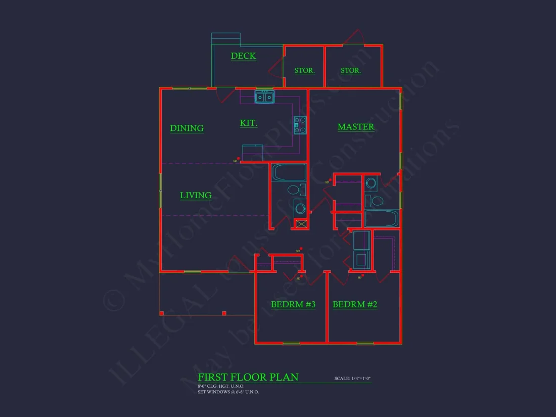 Compact 3-Bedroom House Plan with Open Floor Layout & Cozy Porch