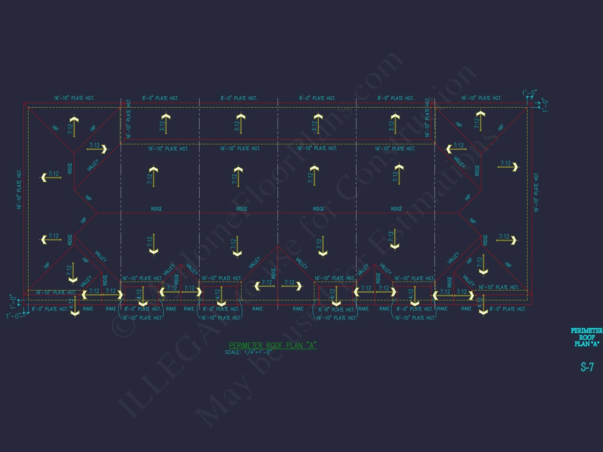 Modern Townhome Floor Plan with 6 Units and CAD Blueprints