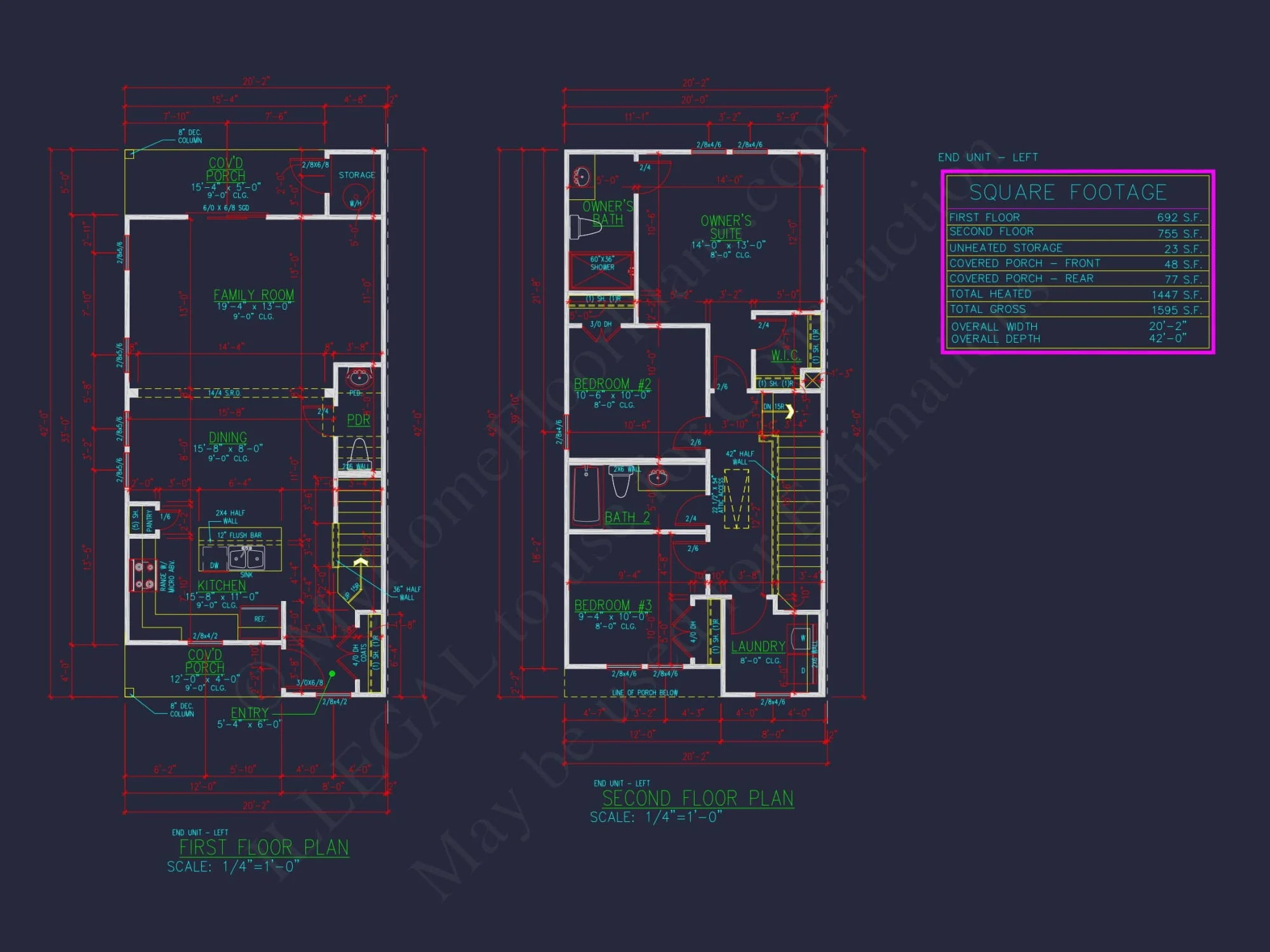 Modern Townhome Floor Plan with 6 Units and CAD Blueprints