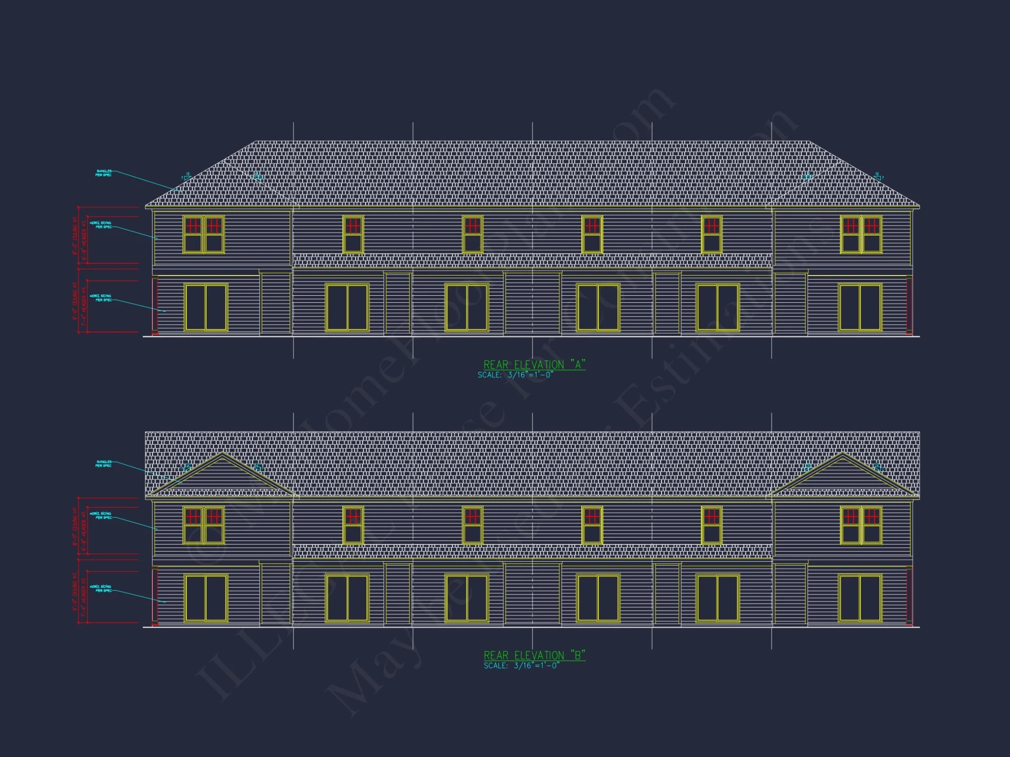 Modern Townhome Floor Plan with 6 Units and CAD Blueprints