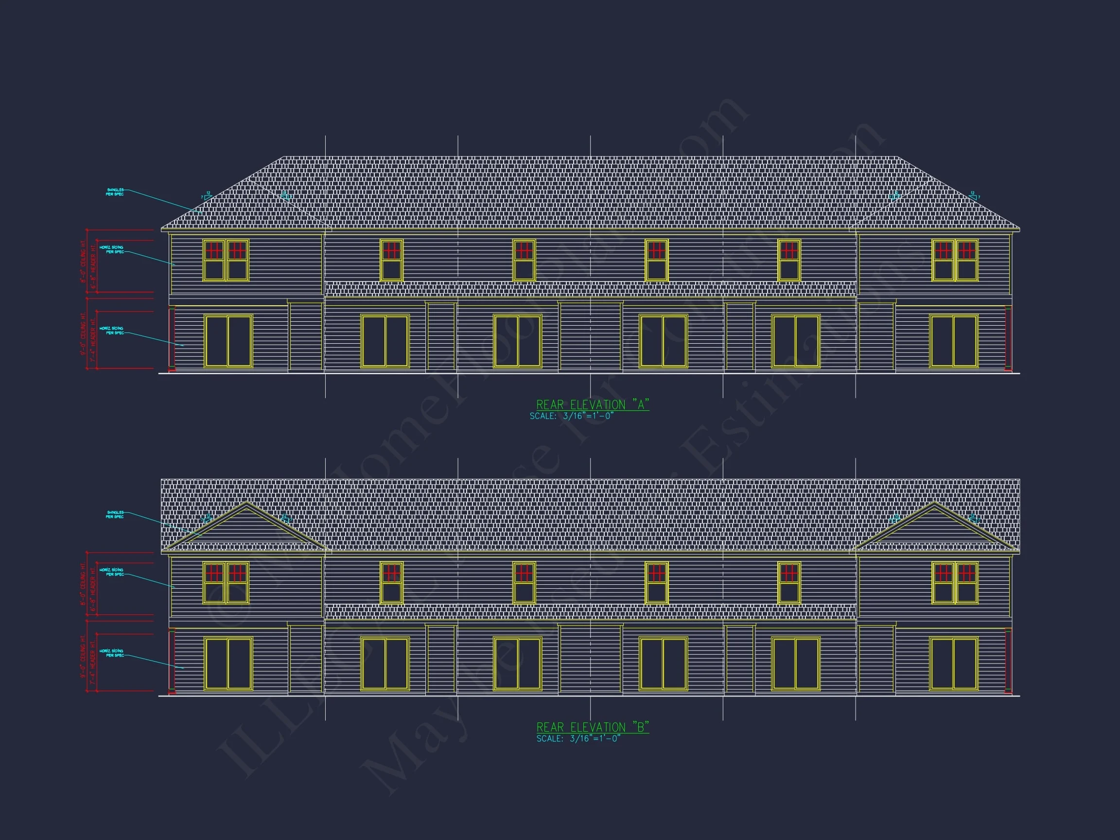 Modern Townhome Floor Plan with 6 Units and CAD Blueprints