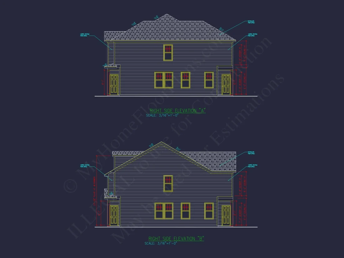 Modern Townhome Floor Plan with 6 Units and CAD Blueprints