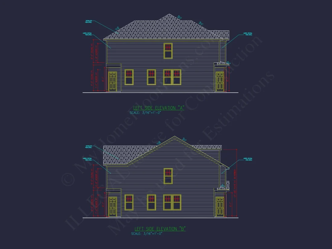 Modern Townhome Floor Plan with 6 Units and CAD Blueprints