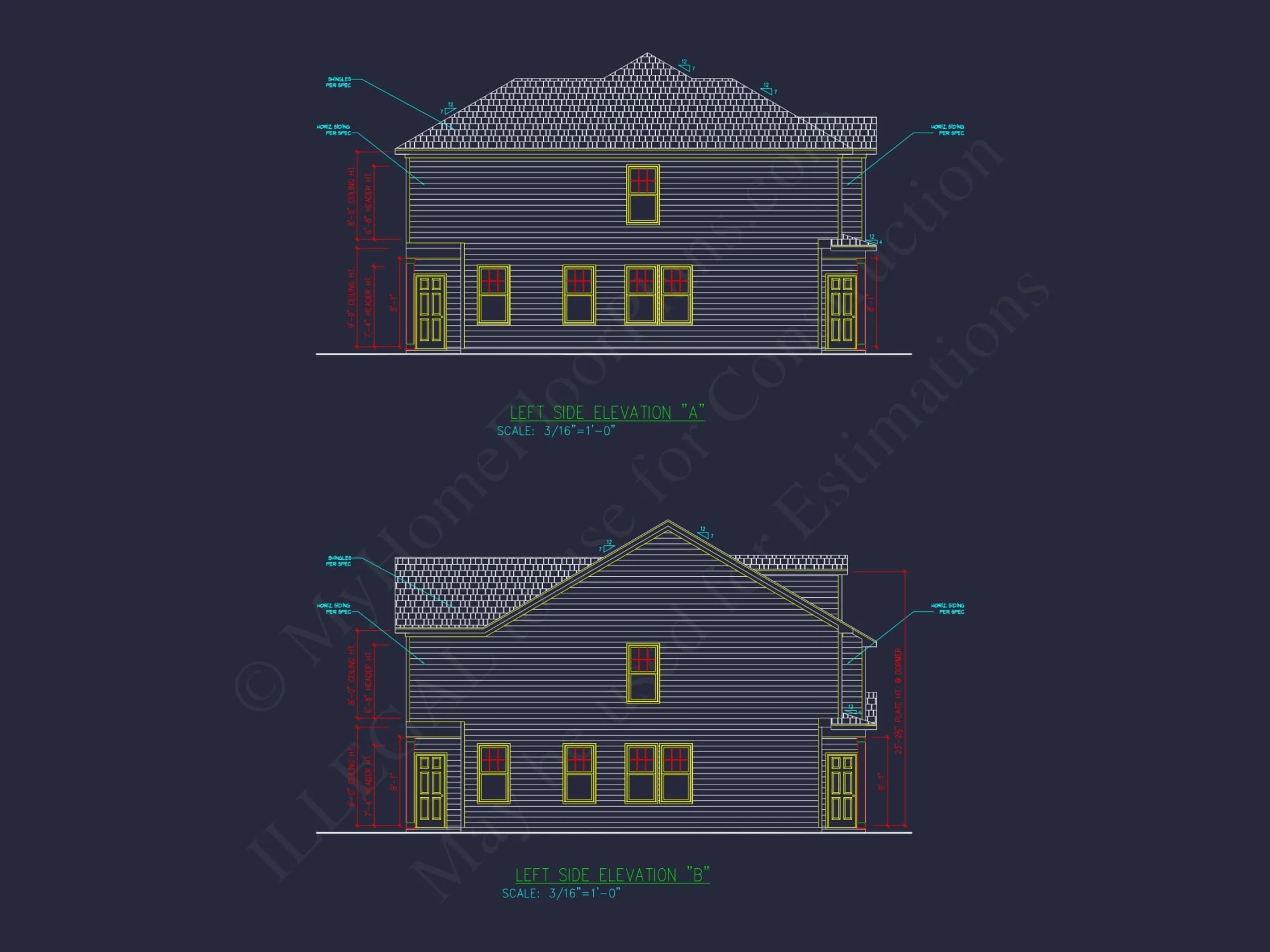 Modern Townhome Floor Plan with 6 Units and CAD Blueprints