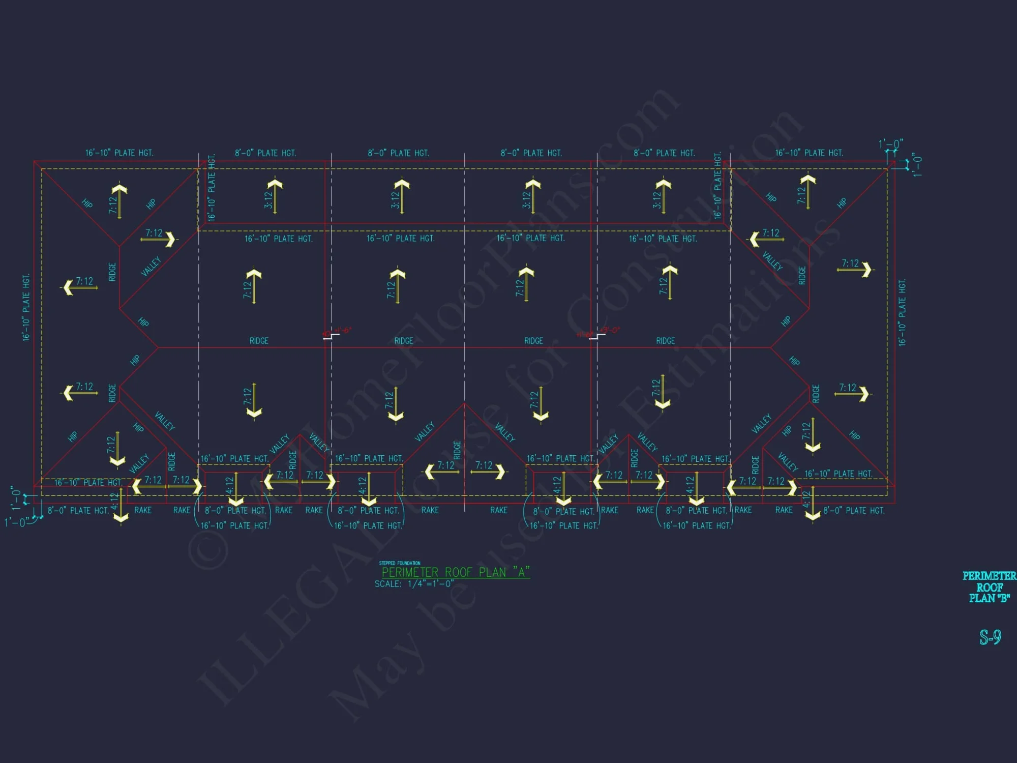 Modern Townhome Floor Plan with 6 Units and CAD Blueprints