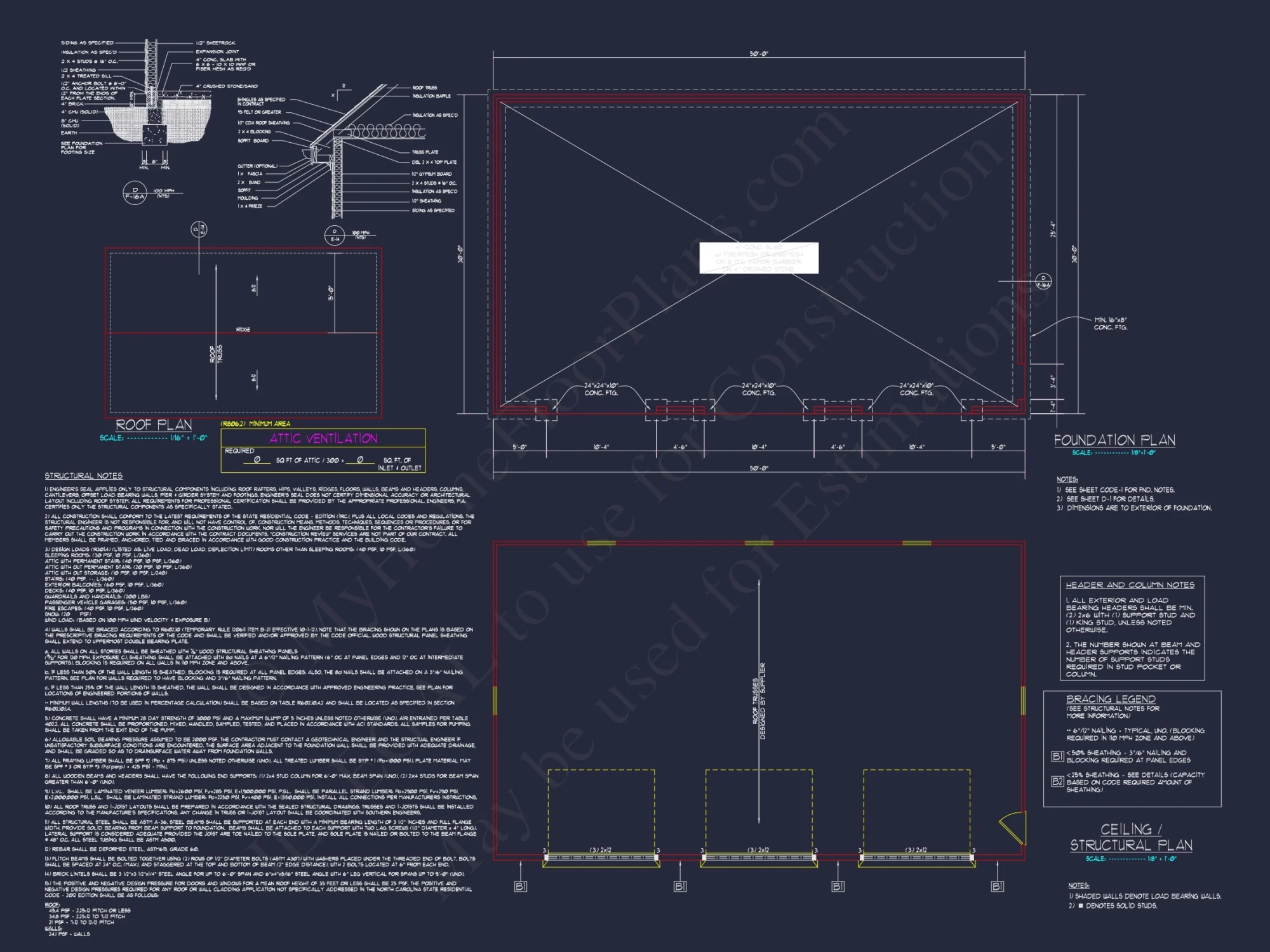 Spacious 50'x30' Garage Plan with CAD Blueprint & Modern Design