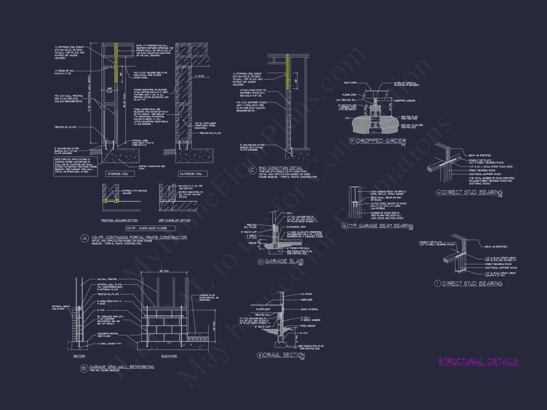 Colonial Home Plan with CAD Blueprint and Unique Designs