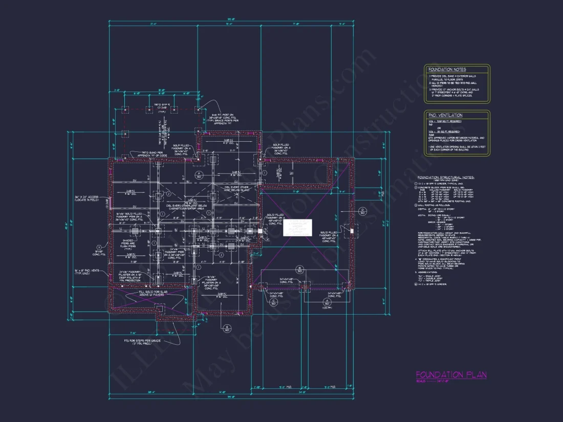 Colonial Home Plan with CAD Blueprint and Unique Designs