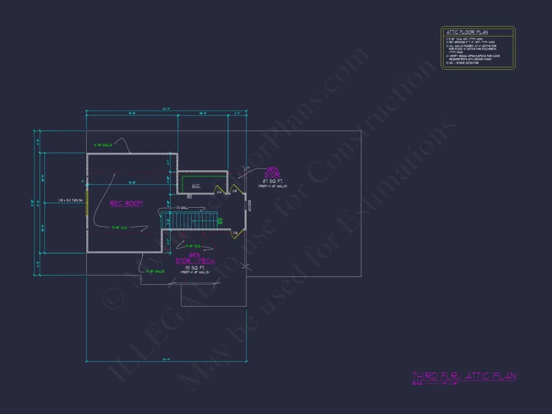 Colonial Home Plan with CAD Blueprint and Unique Designs
