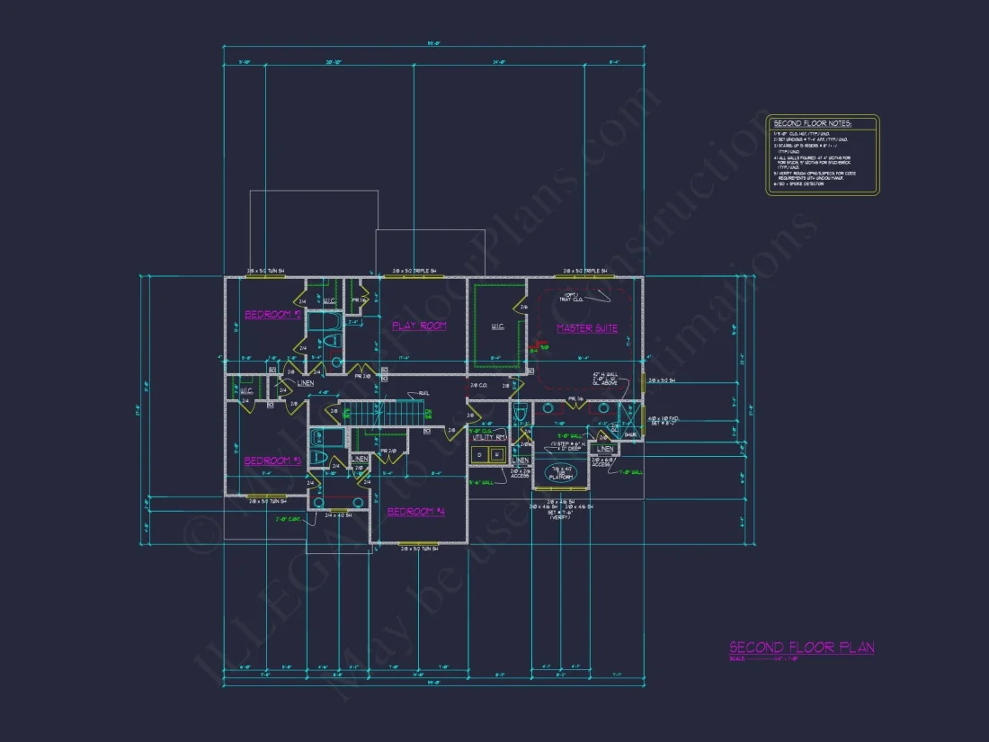 Colonial Home Plan with CAD Blueprint and Unique Designs