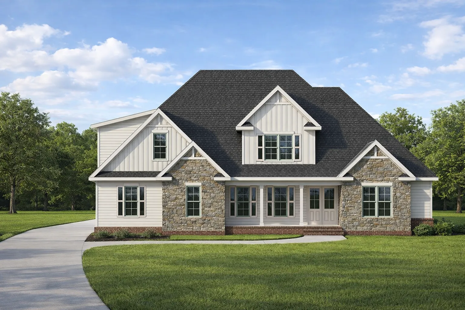 Southern House Plans 21 1.5-Story Craftsman House Plan with Bonus Room & 4 Bedrooms