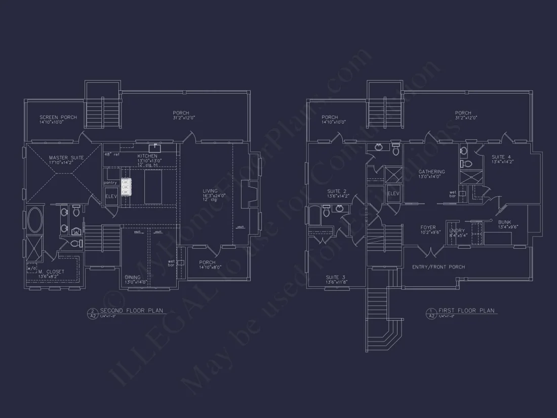 Luxurious Beach Home Blueprint with CAD Designs and Features