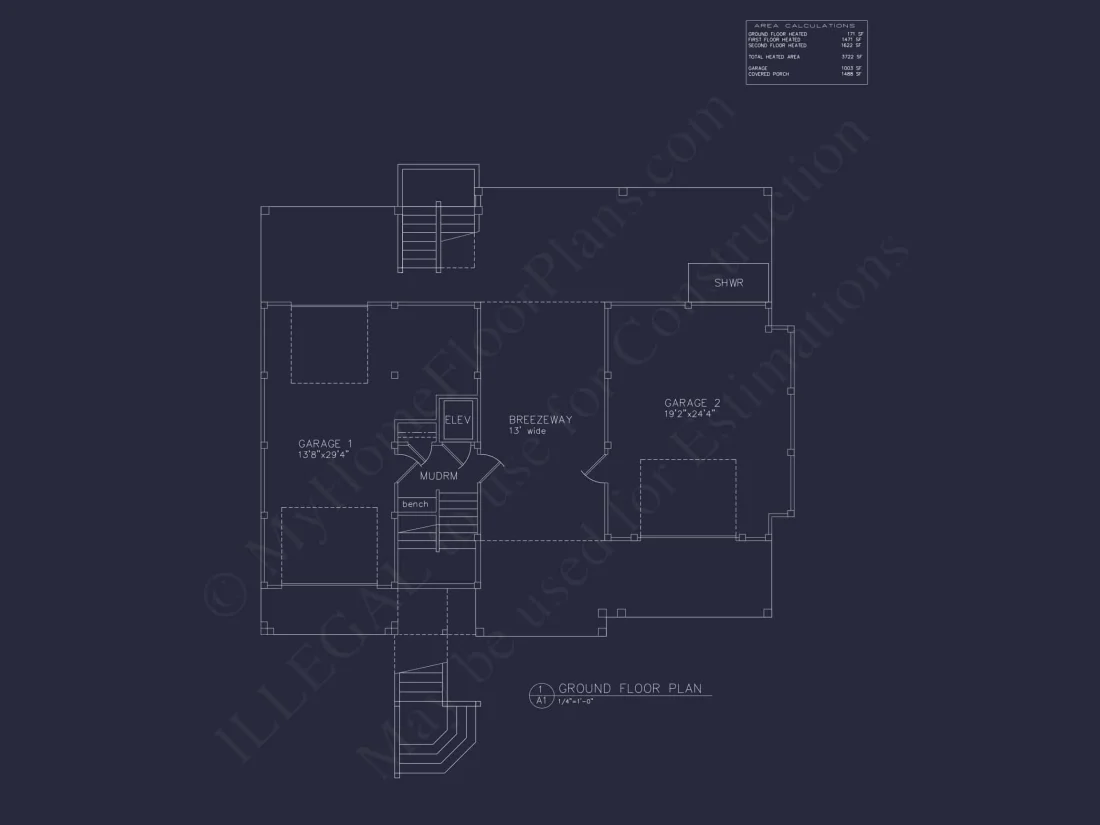 Luxurious Beach Home Blueprint with CAD Designs and Features