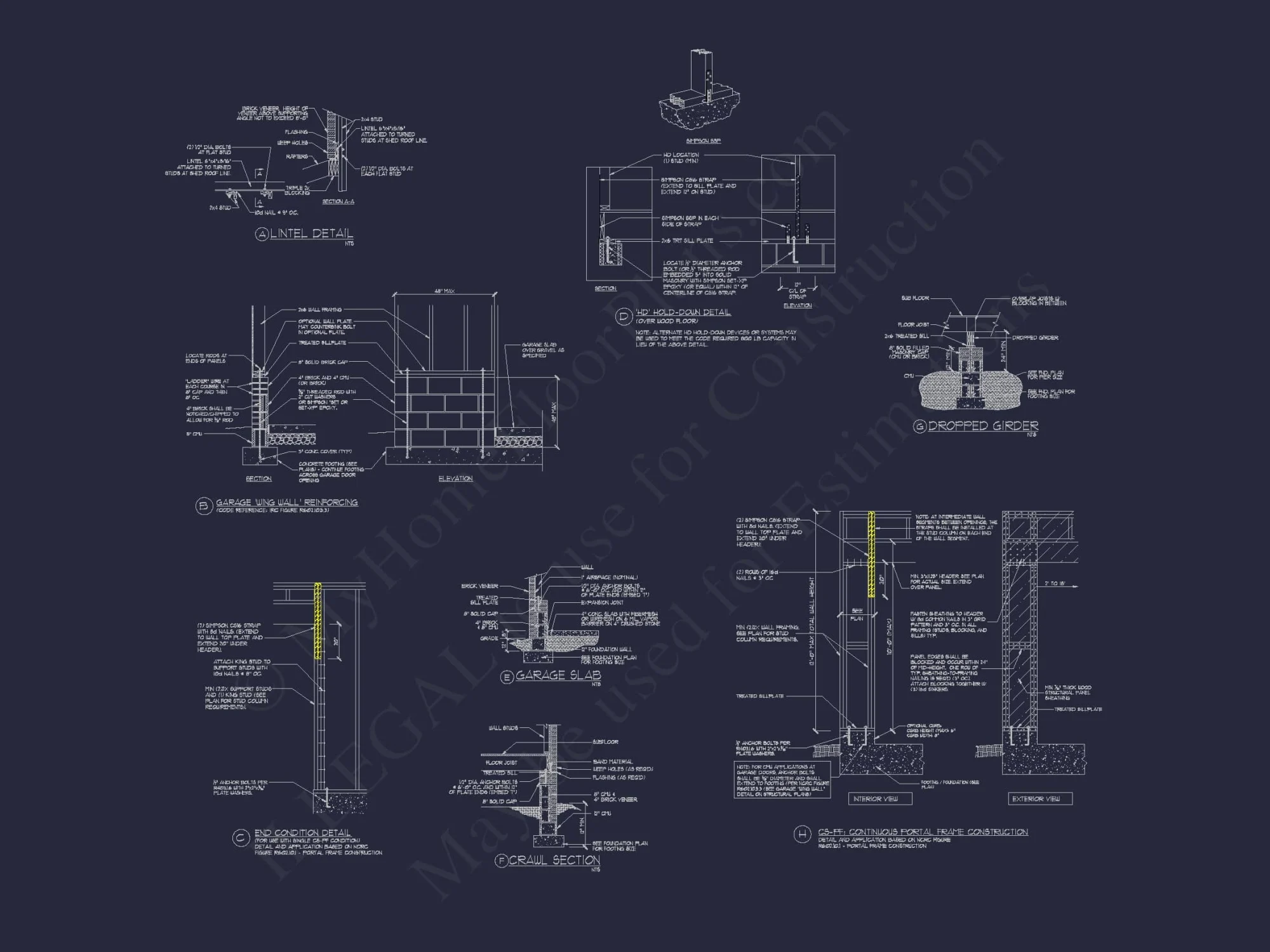 Colonial Home Floor Plan 5-Bed,4-Bath,2-Story Blueprint
