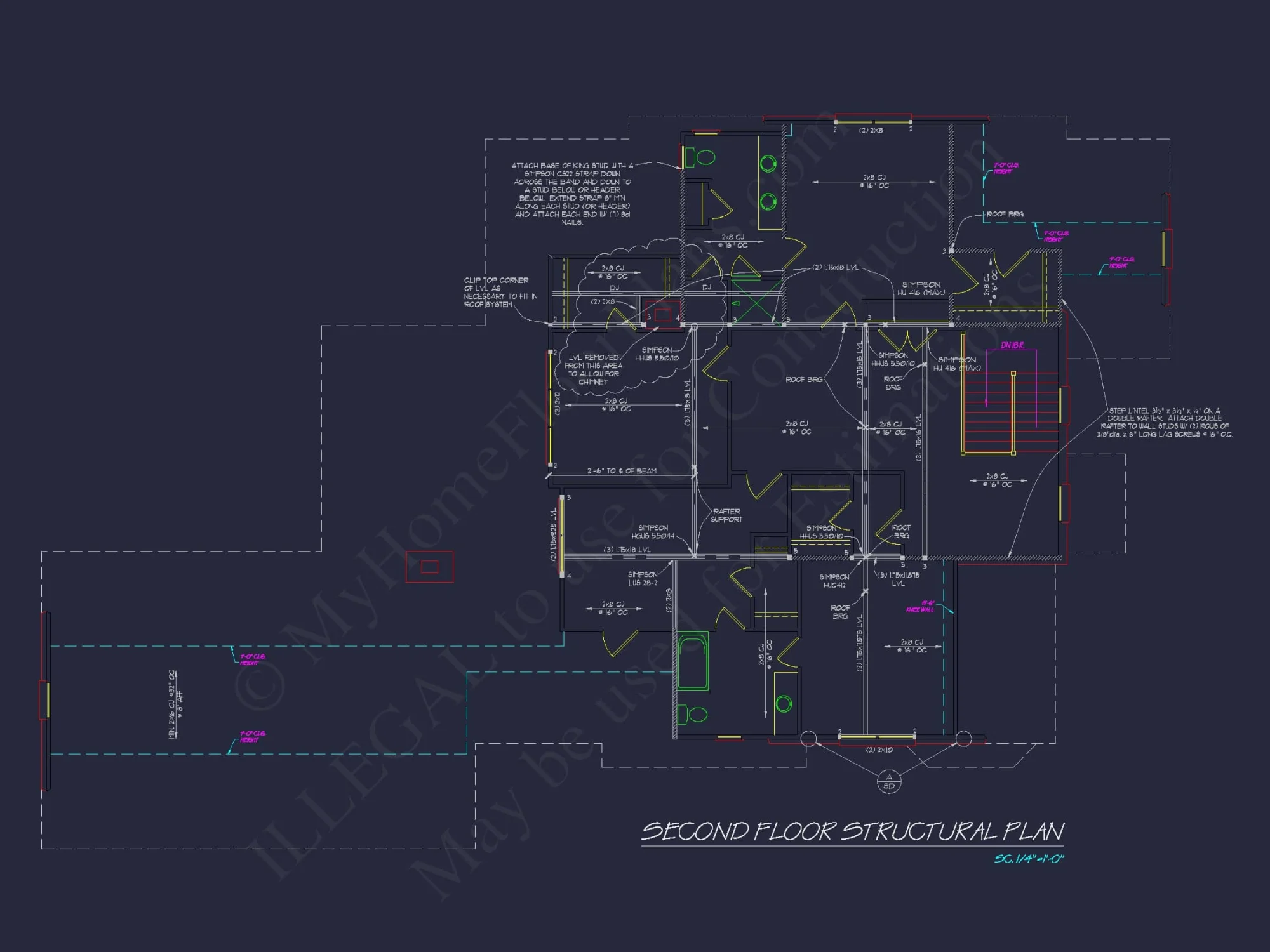 Colonial Home Floor Plan 5-Bed,4-Bath,2-Story Blueprint