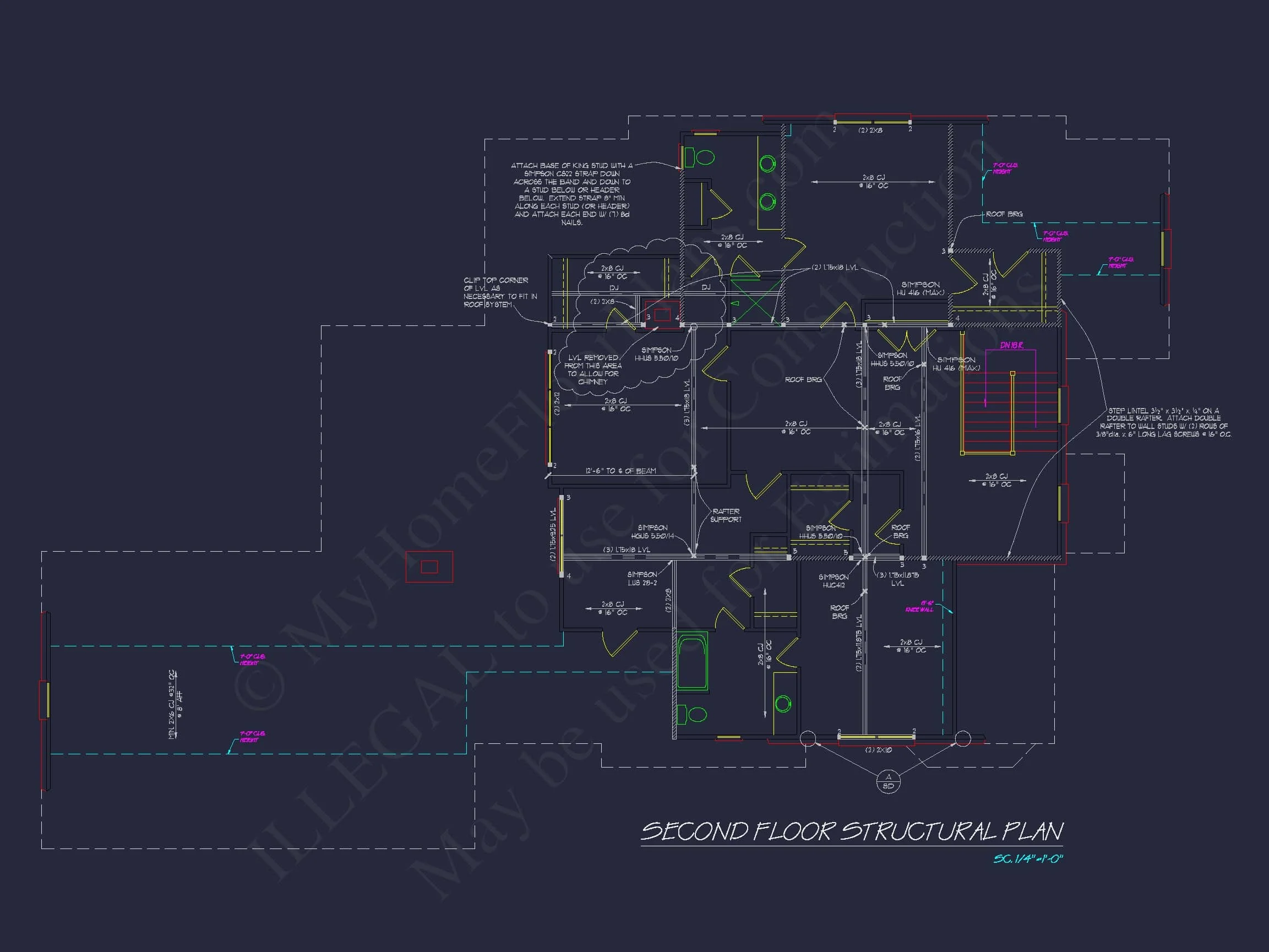 Colonial Home Floor Plan 5-Bed,4-Bath,2-Story Blueprint