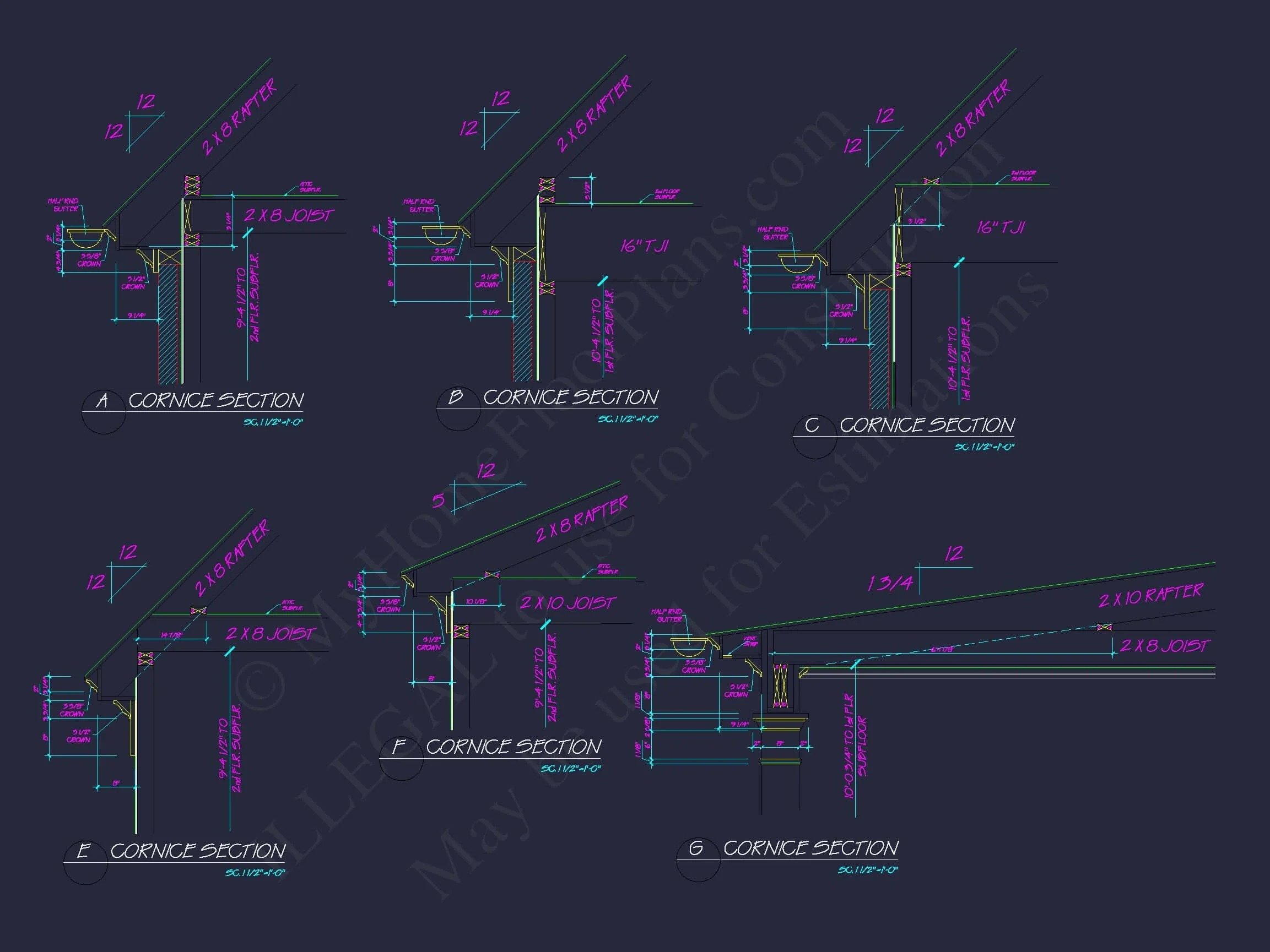 Colonial Home Floor Plan 5-Bed,4-Bath,2-Story Blueprint (2)