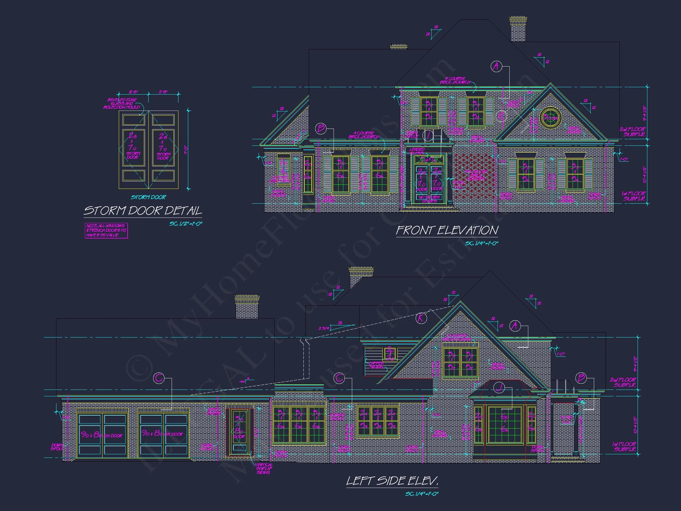 Colonial Home Floor Plan 5-Bed,4-Bath,2-Story Blueprint (2)
