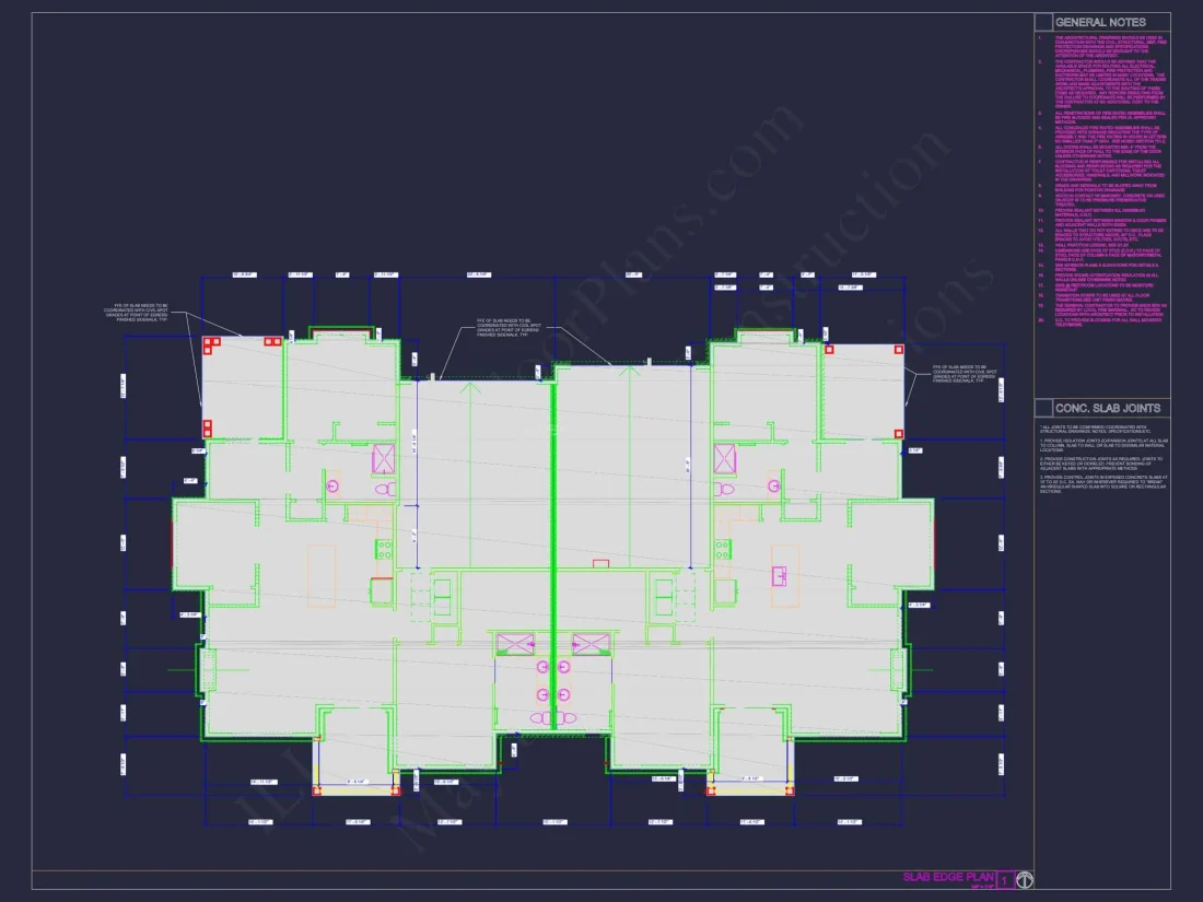 Beautiful Duplex Home Floor Plan with Blueprint CAD Designs