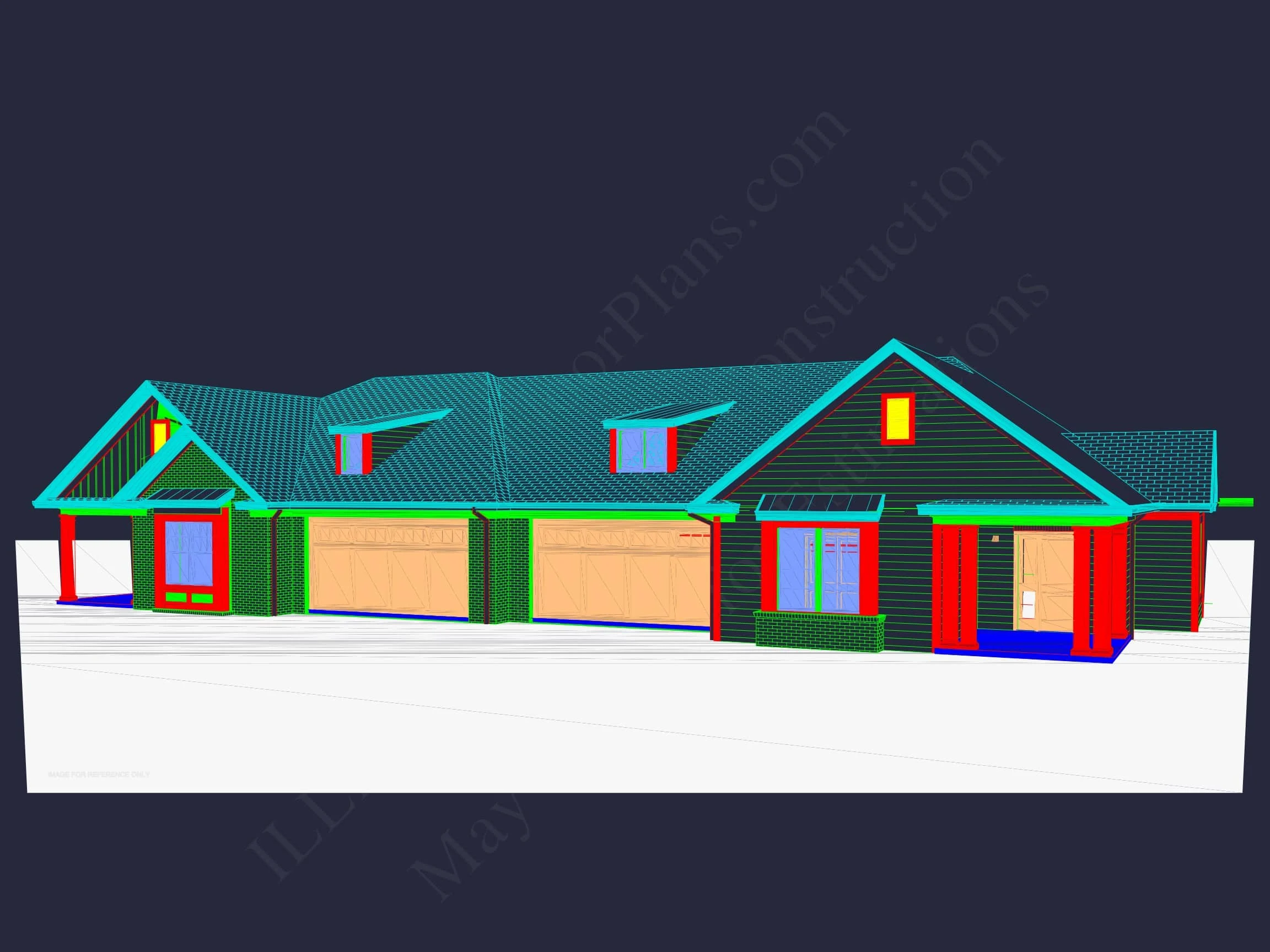 20-1521 DUPLEX PLAN- Beautiful Duplex House Floor Plan with Blueprint CAD Designs 7 Beautiful Duplex Home Floor Plan with Blueprint CAD Designs