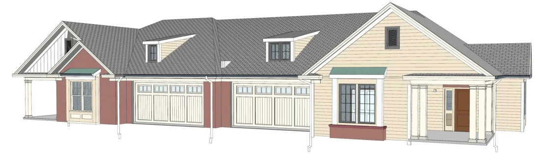 Beautiful Duplex Home Floor Plan with Blueprint CAD Designs