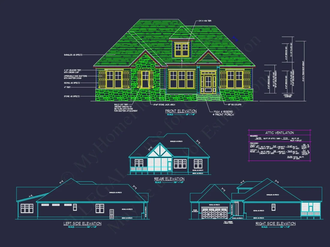 Traditional Craftsman Home Floor Plan with Functional Layout