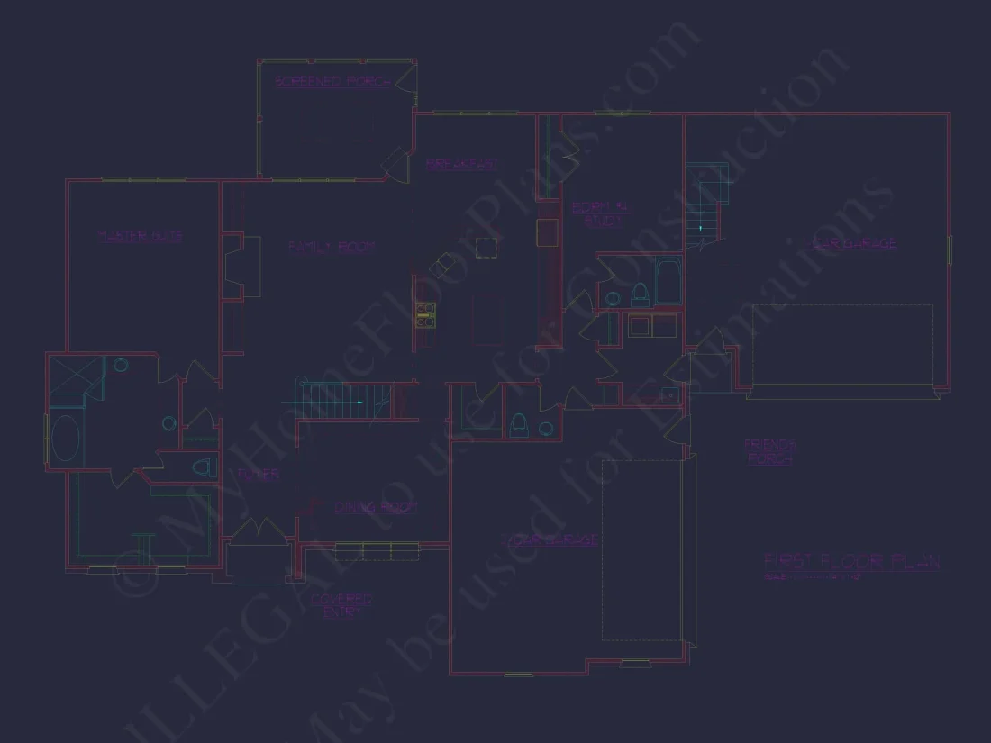 Elegant 2-Story House Plan with Transitional and Traditional Design