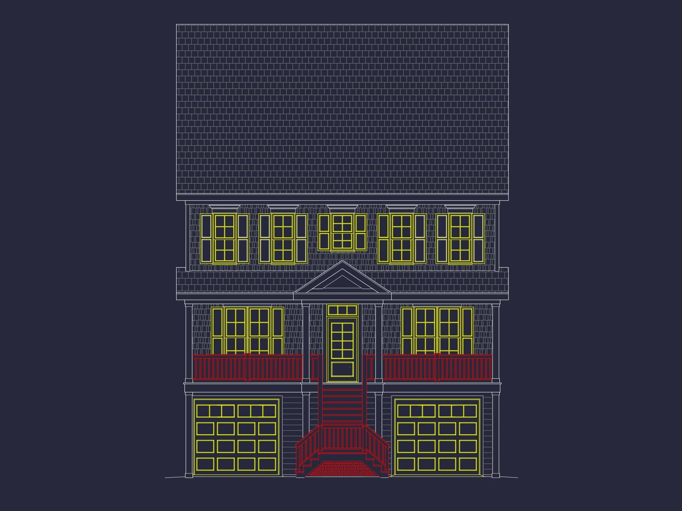 9-1754 HOUSE PLAN - Modern Beach House Plan with 3 Floors, CAD Blueprint Designs 4 Modern 3-Story Beach House Plan with 5 Bedrooms and Open Floor Layout