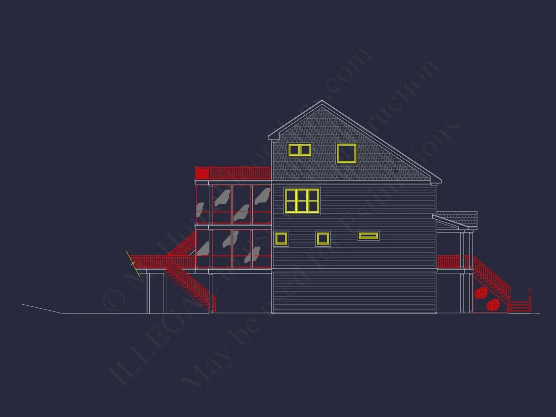Modern 3-Story Beach House Plan with 5 Bedrooms and Open Floor Layout