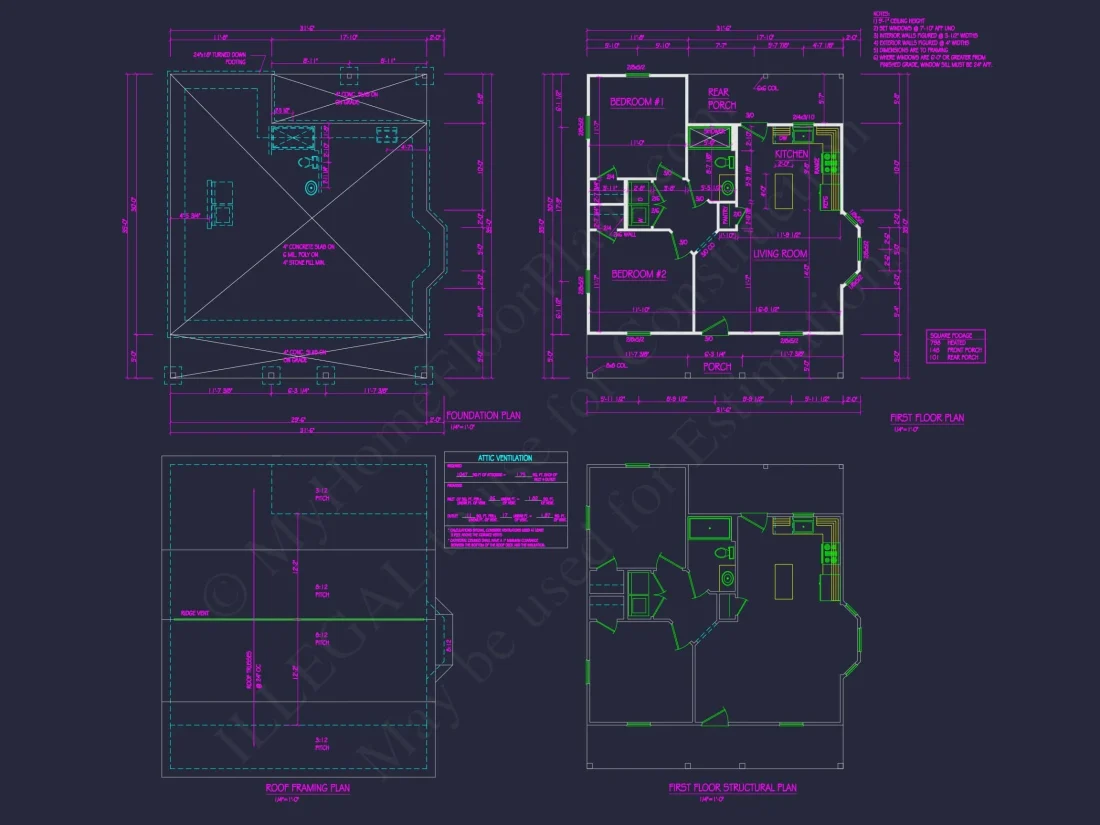 Small Cottage Home Plan with Open Floor Plan and CAD Designs