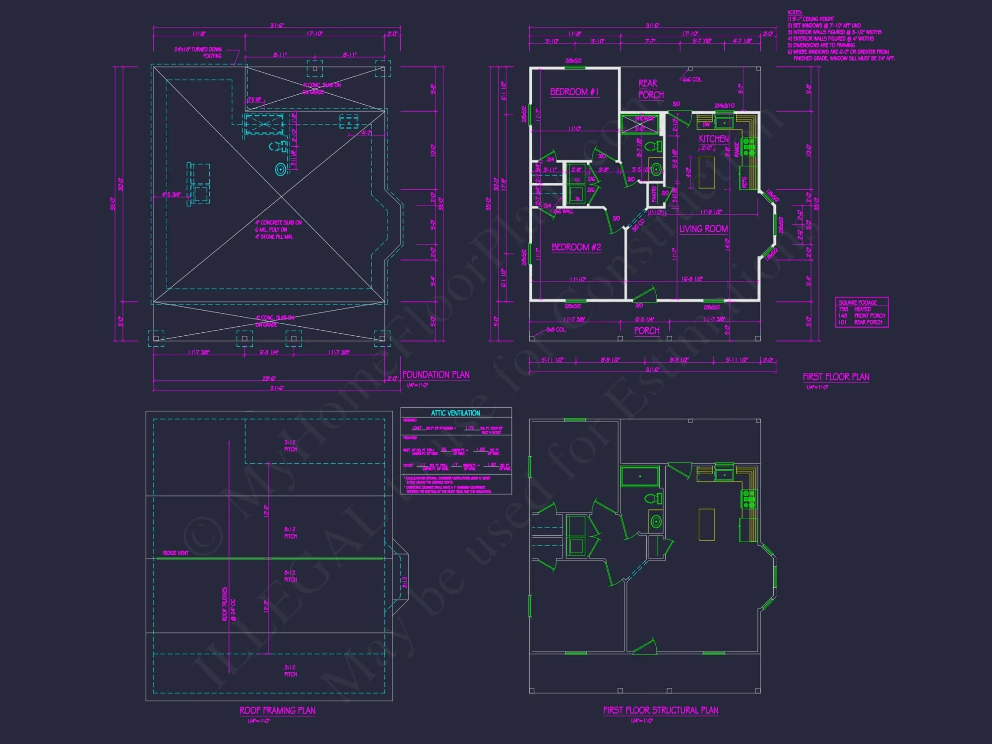 Small Cottage Home Plan with Open Floor Plan and CAD Designs