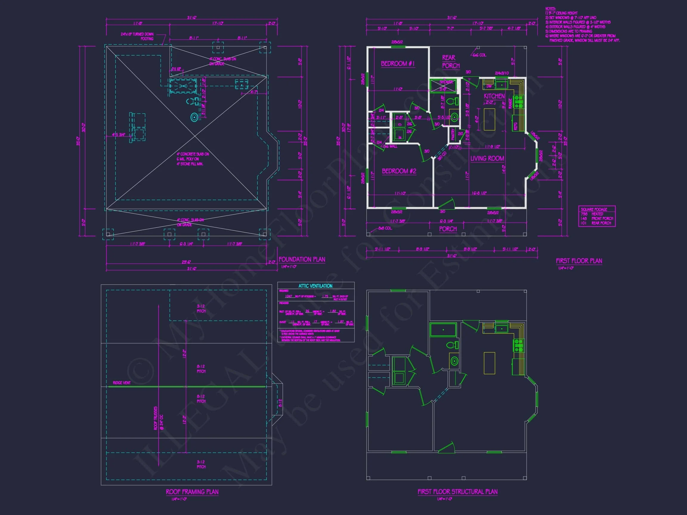 18-1483 HOUSE PLAN - Small Cottage House Plan with Open Floor Plan and CAD Designs 6 Small Cottage Home Plan with Open Floor Plan and CAD Designs