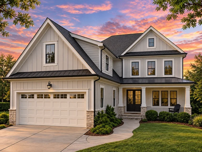 House Plans with Home Bar 1 Front exterior of Shingle Style Coastal Traditional home with shingle siding, gabled rooflines, and inviting front entry