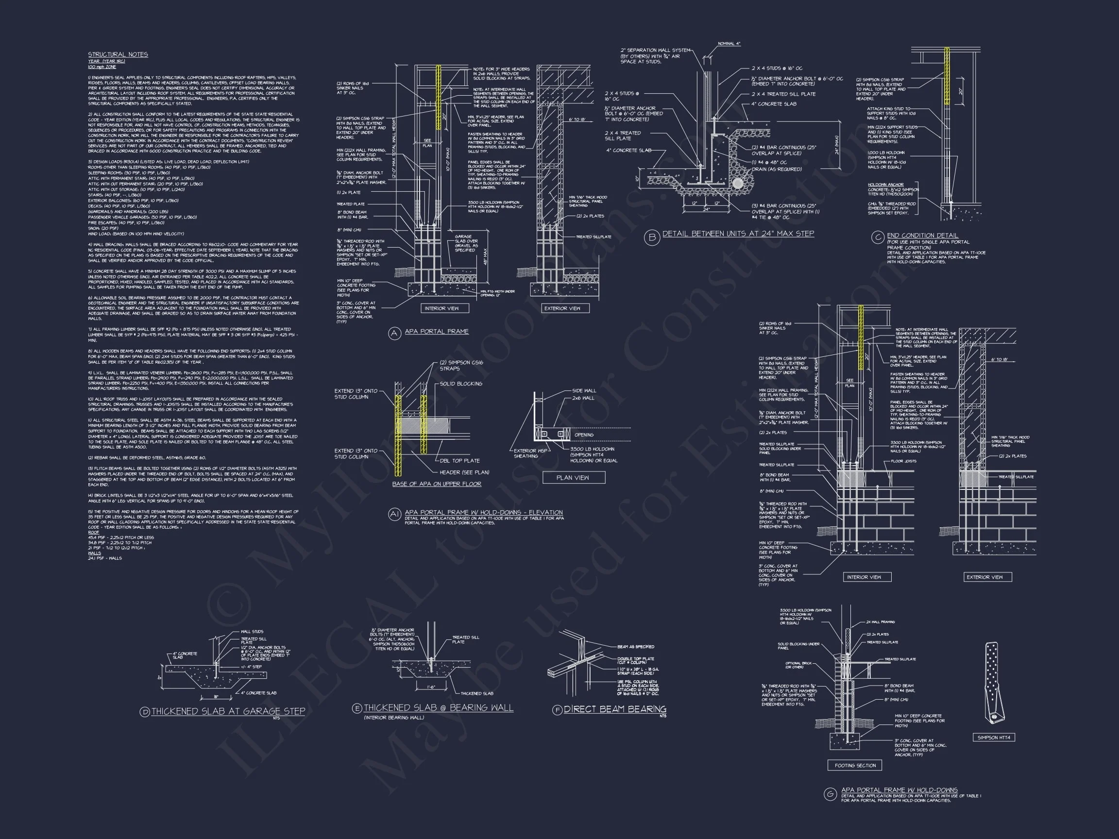 17-1865 6-UNIT TOWNHOUSE PLAN - Georgian Home Plan - 4-Bed, 4-Bath, 4,500 SF 3 Modern Townhome Floor Plan with CAD Architecture Design