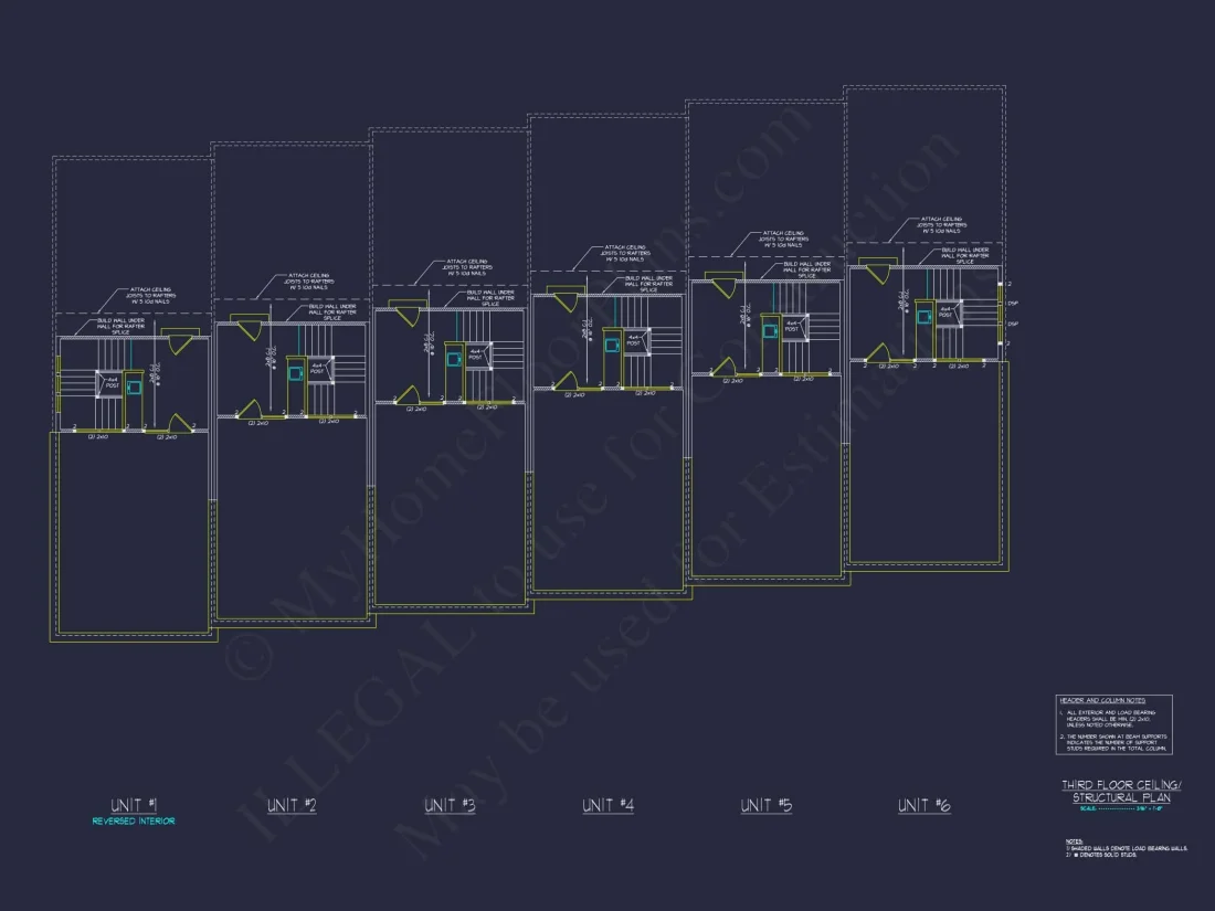 Modern Townhome Floor Plan with CAD Architecture Design