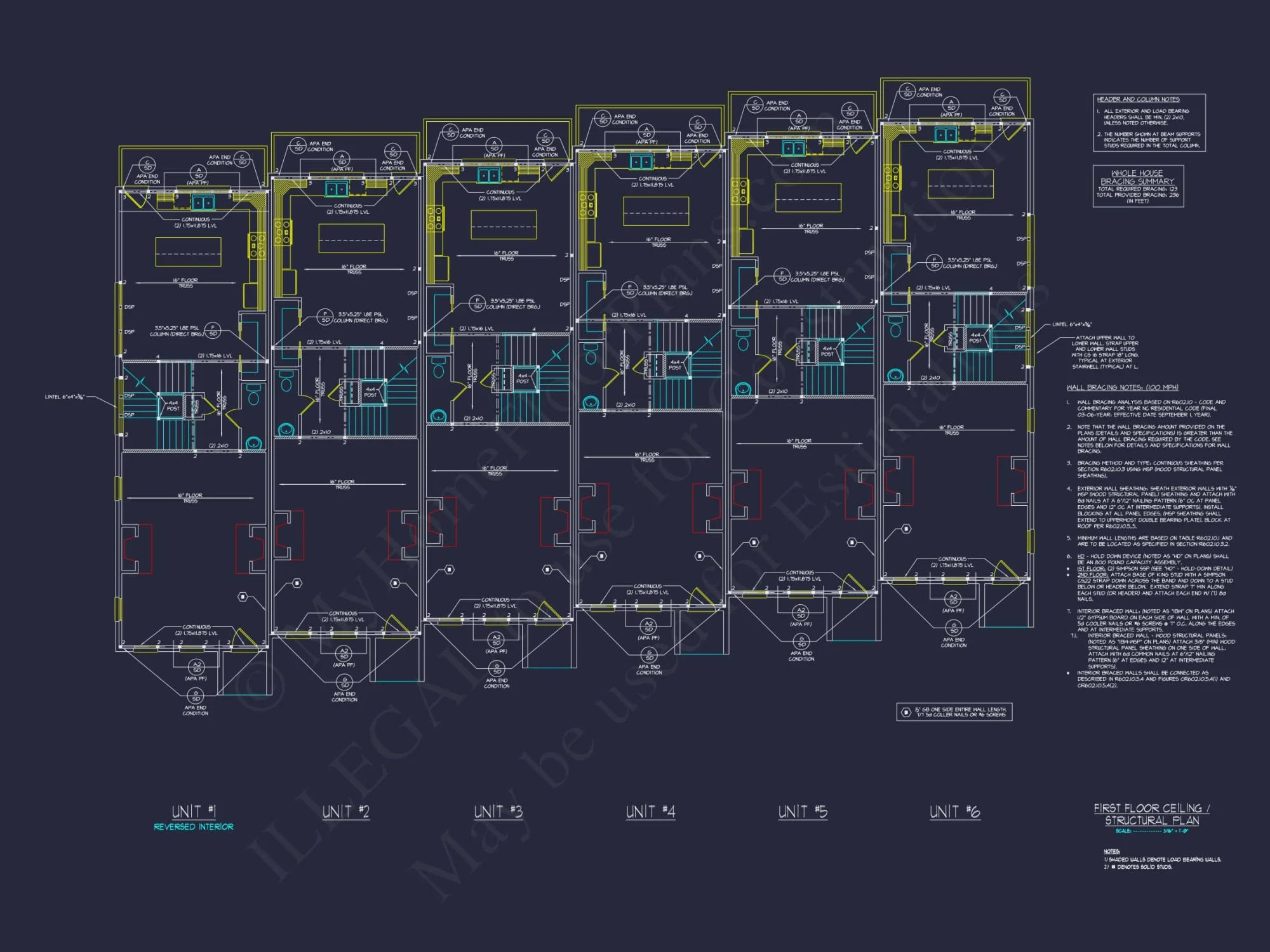Modern Townhome Floor Plan with CAD Architecture Design