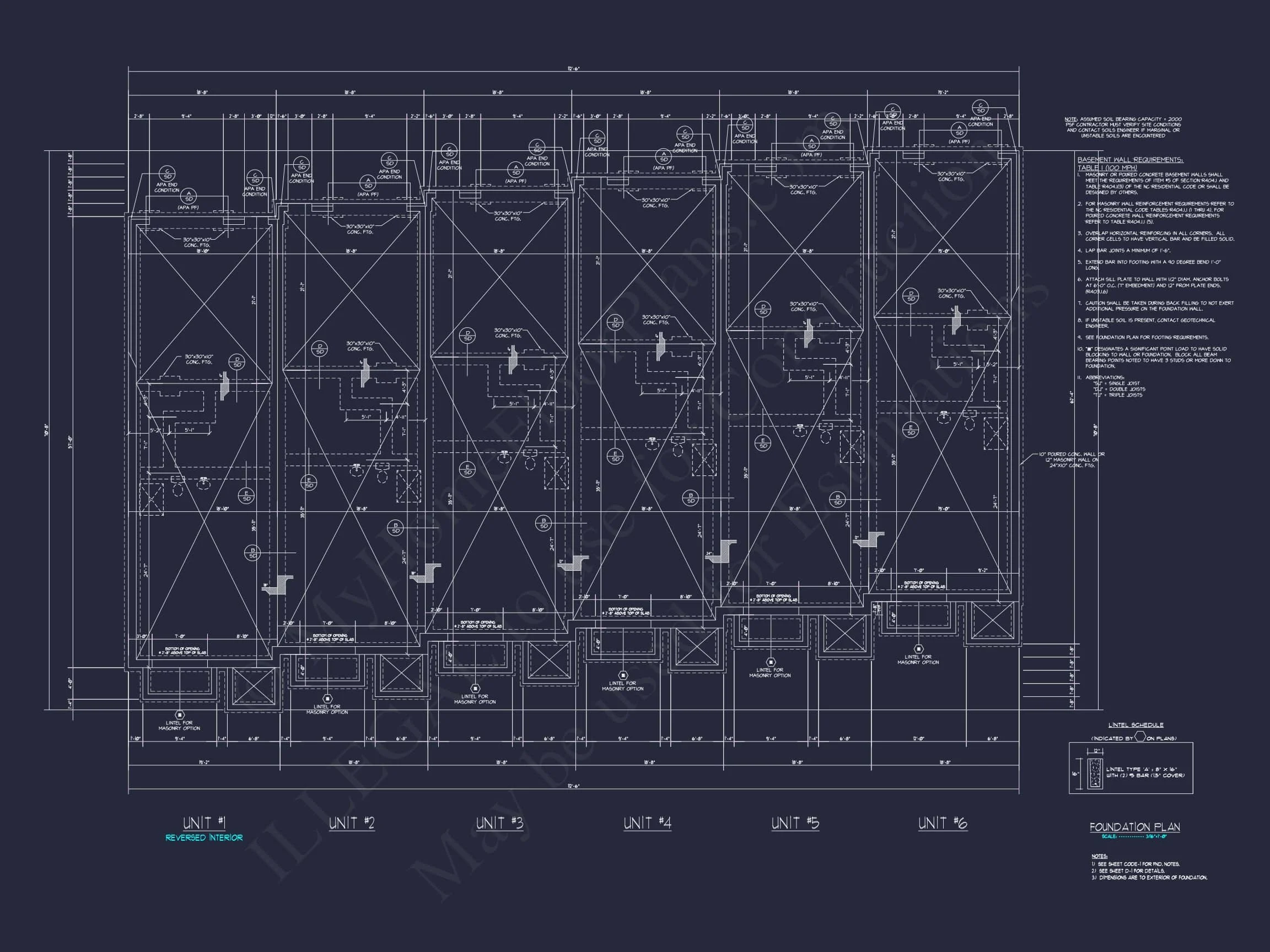 17-1865 6-UNIT TOWNHOUSE PLAN - Georgian Home Plan - 4-Bed, 4-Bath, 4,500 SF 9 Modern Townhome Floor Plan with CAD Architecture Design