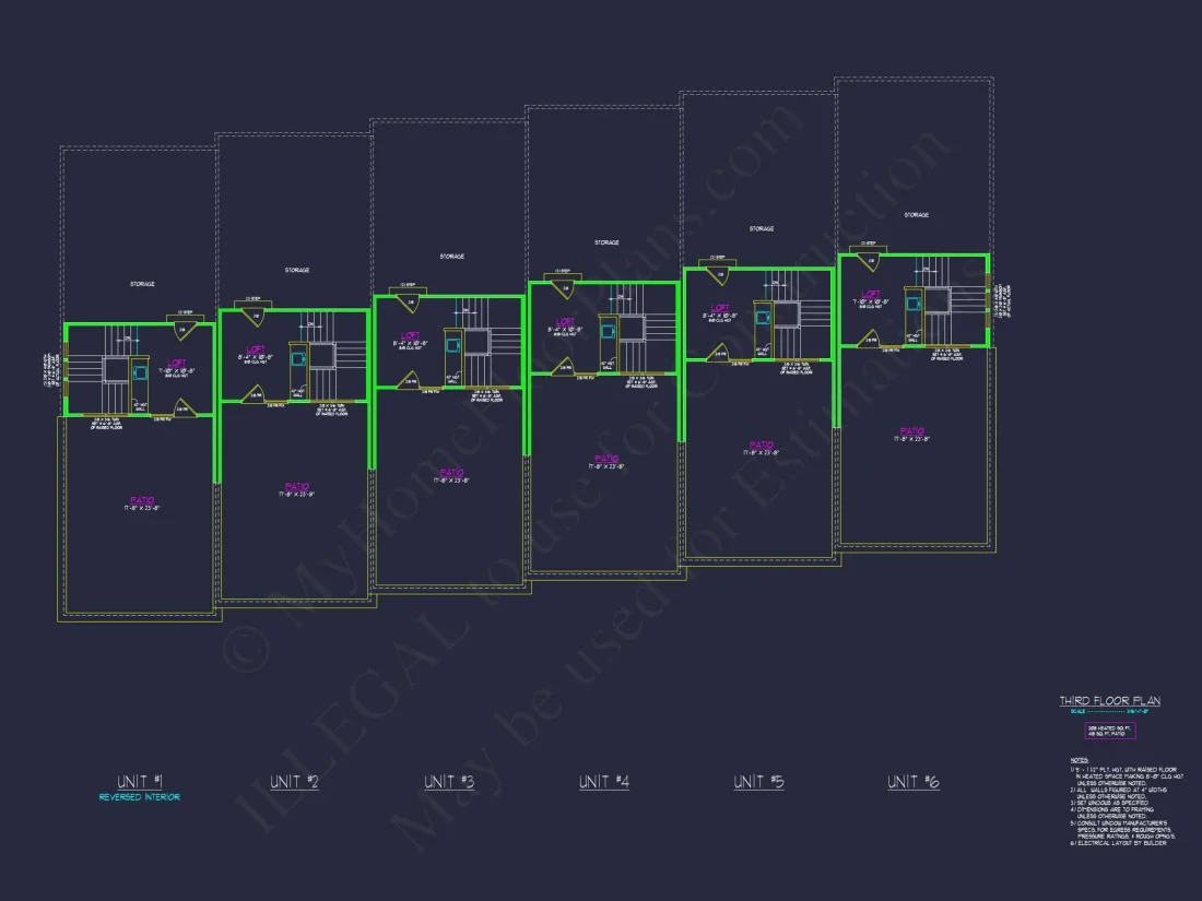 Modern Townhome Floor Plan with CAD Architecture Design
