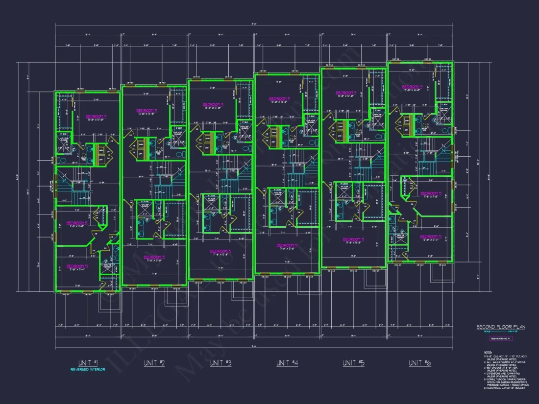 Modern Townhome Floor Plan with CAD Architecture Design
