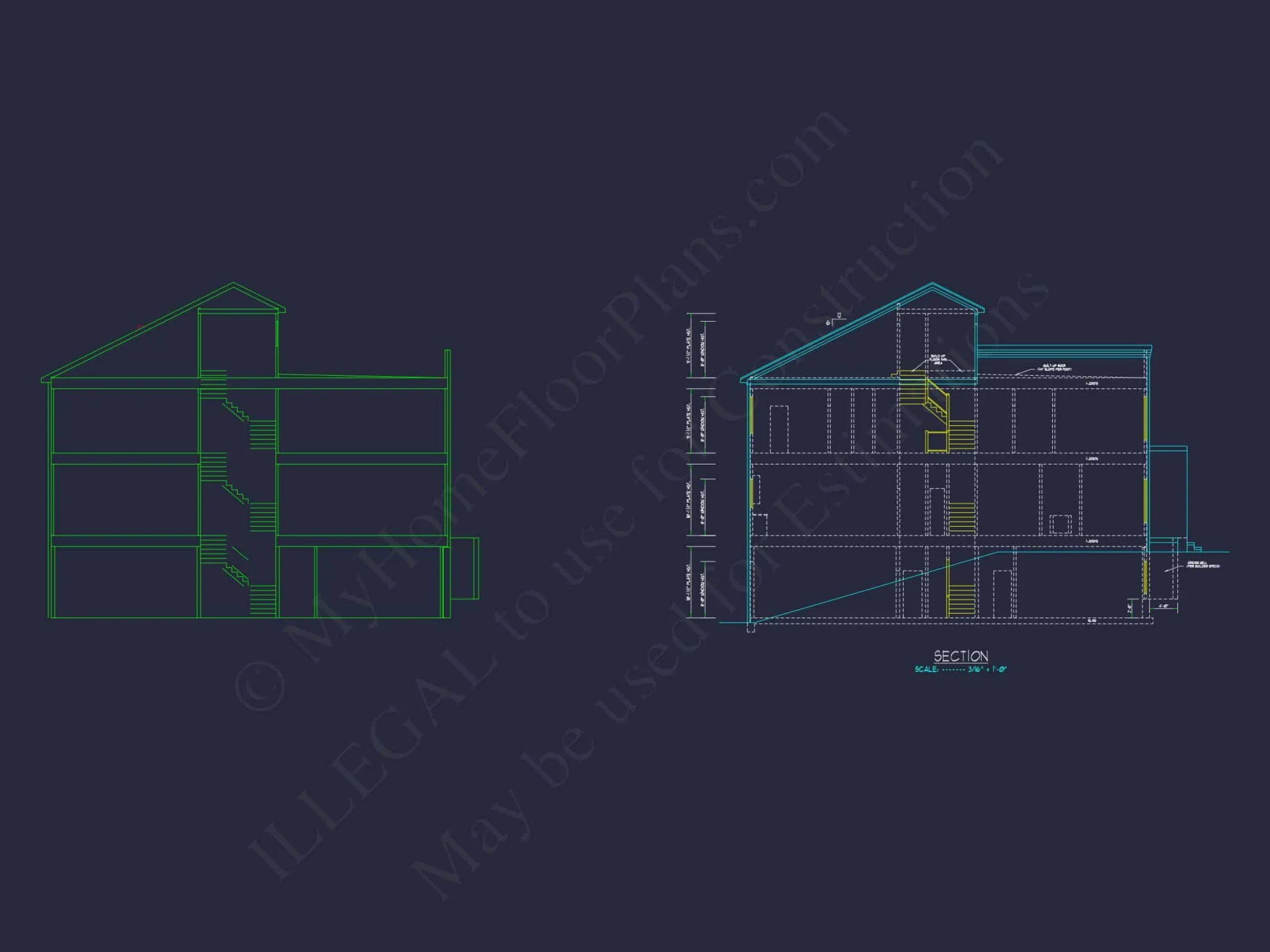 Modern Townhome Floor Plan with CAD Architecture Design