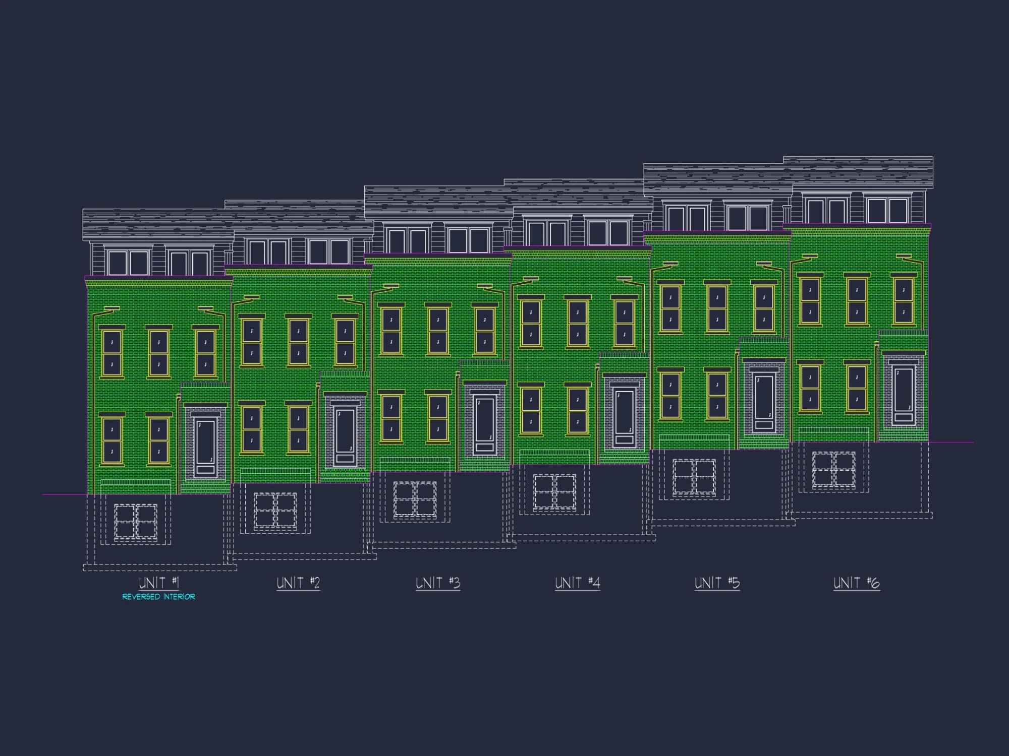 Modern Townhome Floor Plan with CAD Architecture Design
