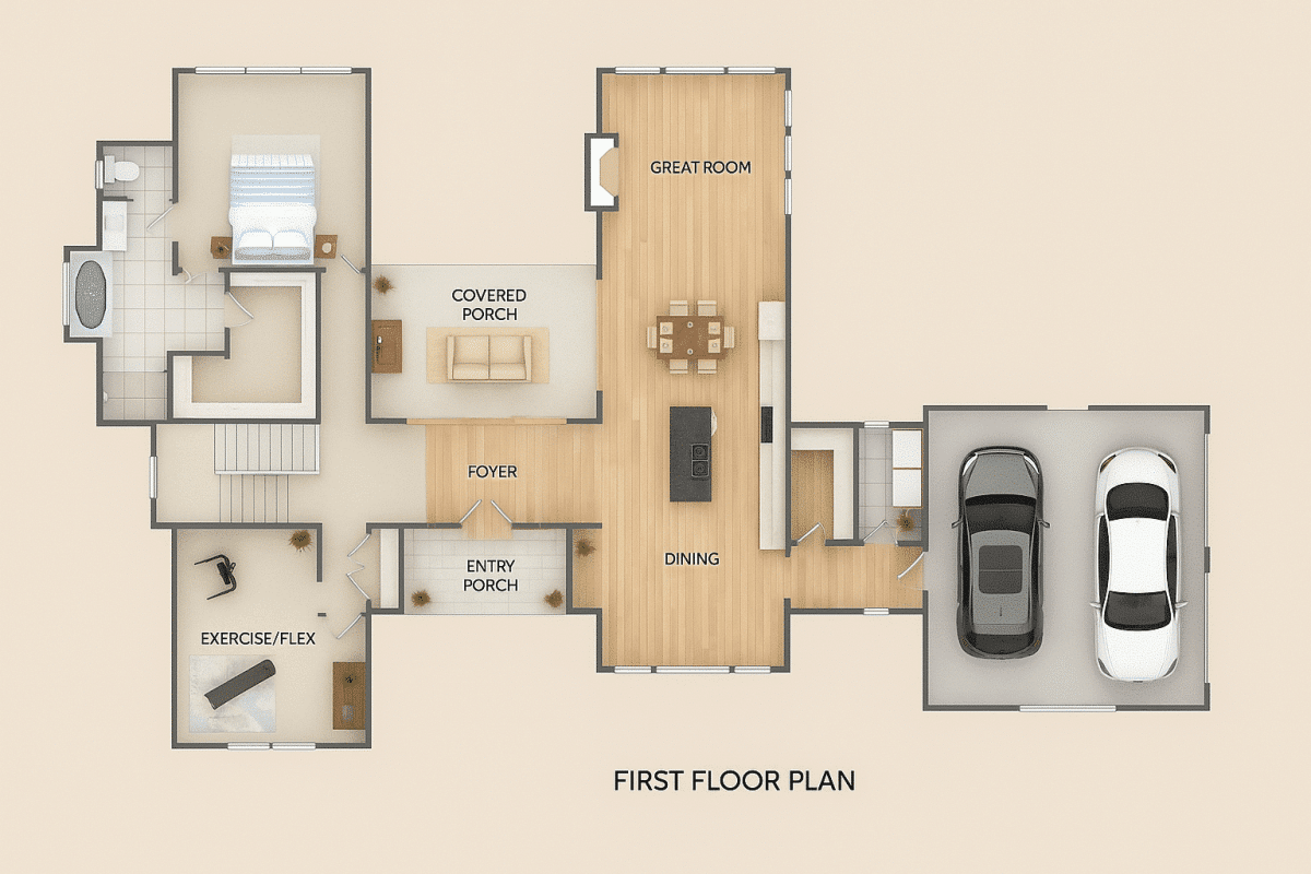 4-Bedroom Modern Craftsman Home Plan With Stunning Designs