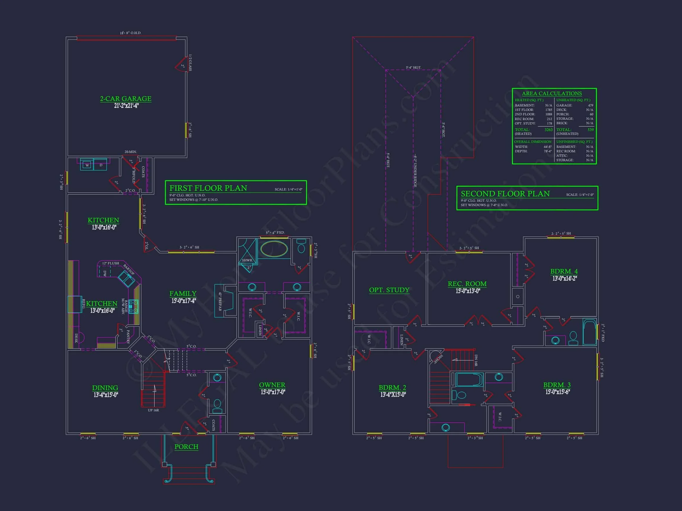 14-1428 HOUSE PLAN - Colonial Revival House Floor Plan with CAD and Blueprint Design 5 Colonial Revival Home Floor Plan with Timeless Indoor-Outdoor Layout