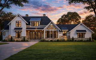 Plan  18-1433 - Deamwood | Shingle  Style - 4-Bed, 3.5-Bath, 3,436 SF