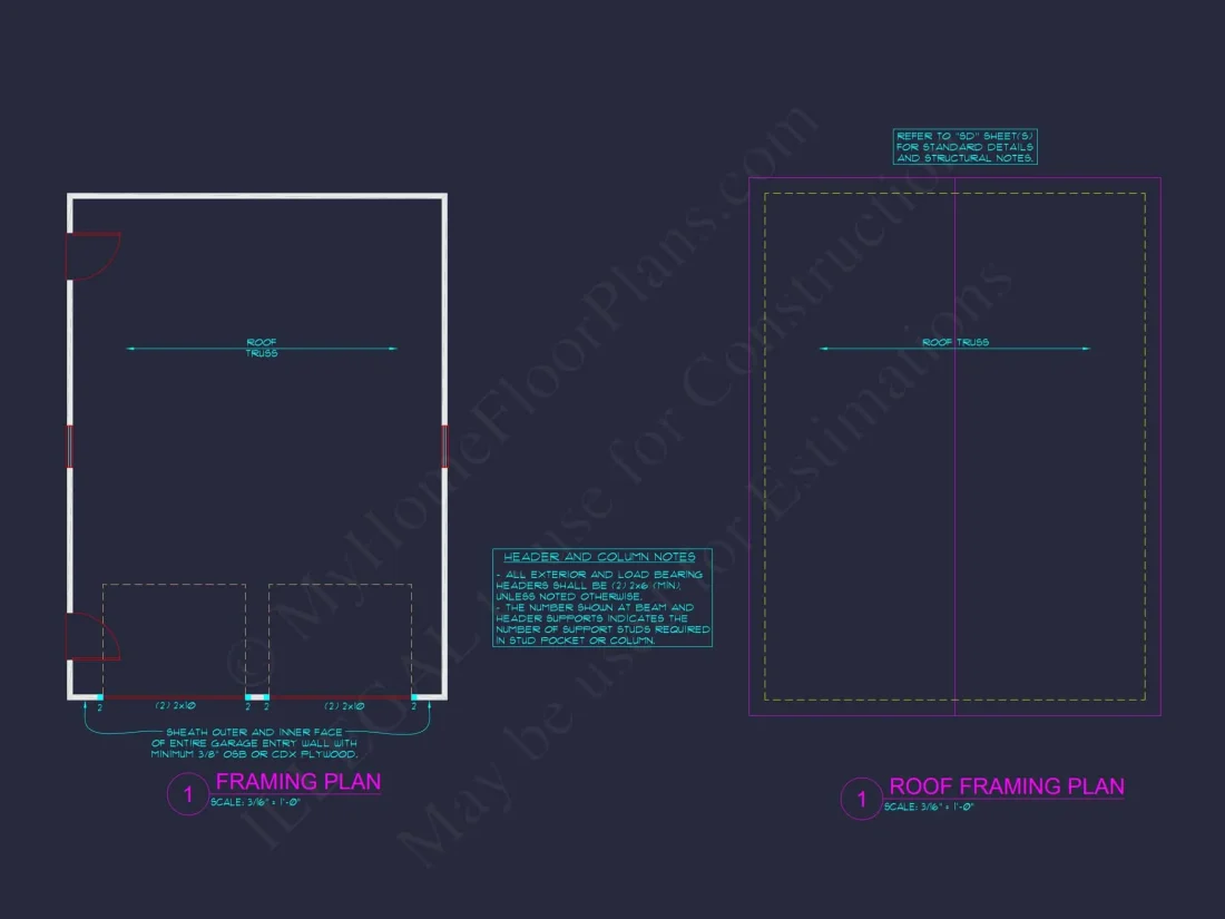 Small Garage Plan With Attic – House Floor CAD Designs