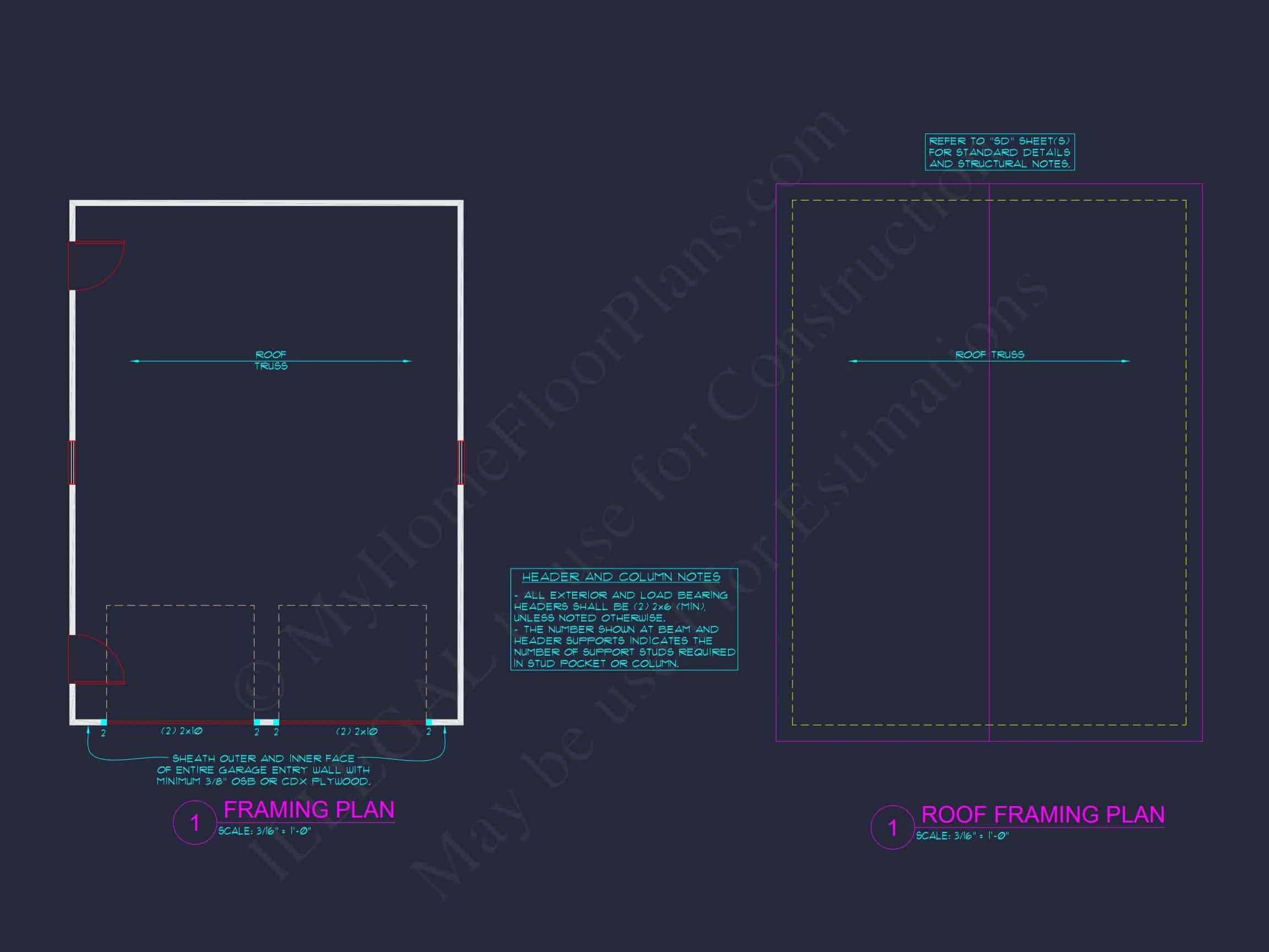 10-1560 GARAGE PLAN- Small Garage Plan With Attic – House Floor CAD Designs 4 Small Garage Plan With Attic – House Floor CAD Designs