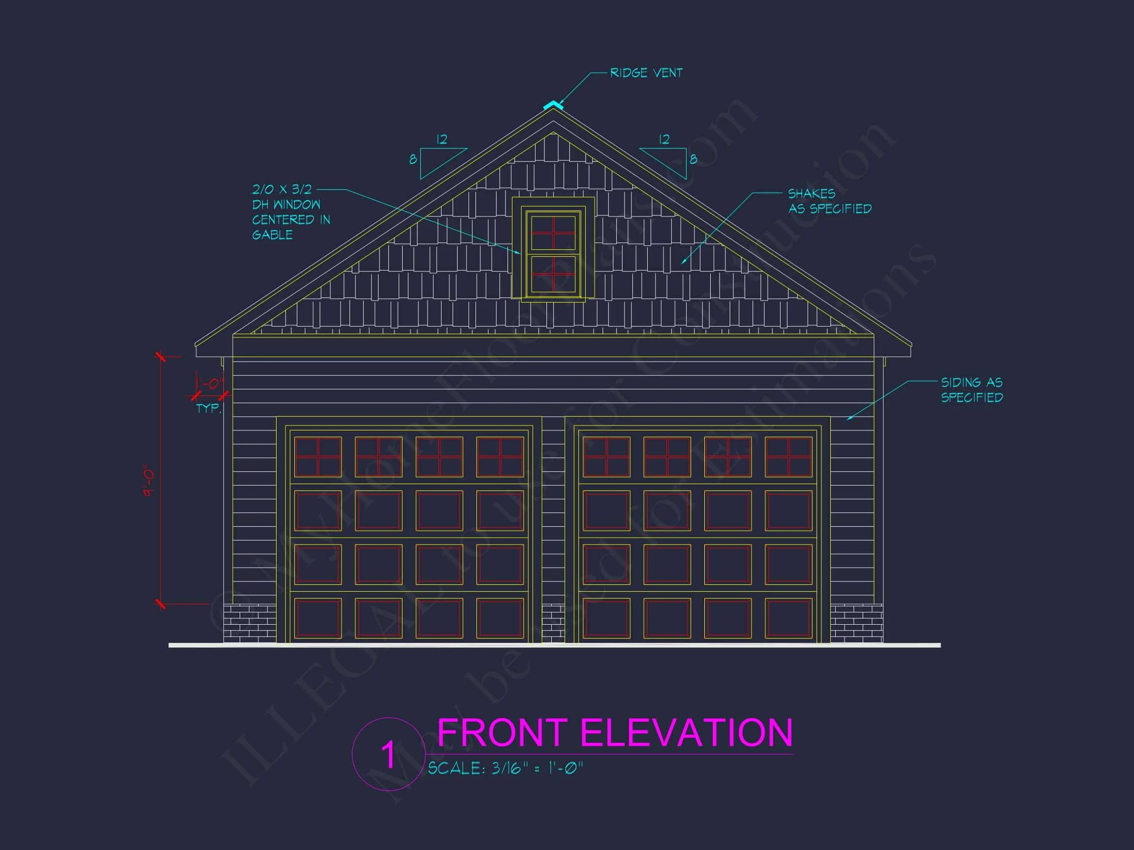 10-1560 GARAGE PLAN- Small Garage Plan With Attic – House Floor CAD Designs 2 Small Garage Plan With Attic – House Floor CAD Designs