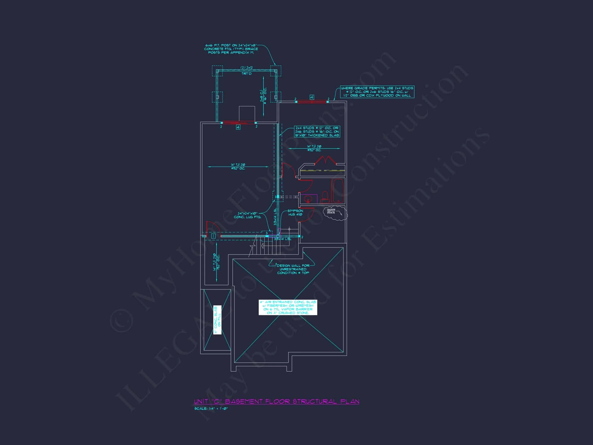 Contemporary 4-Bedroom Townhome Plan with CAD Blueprints