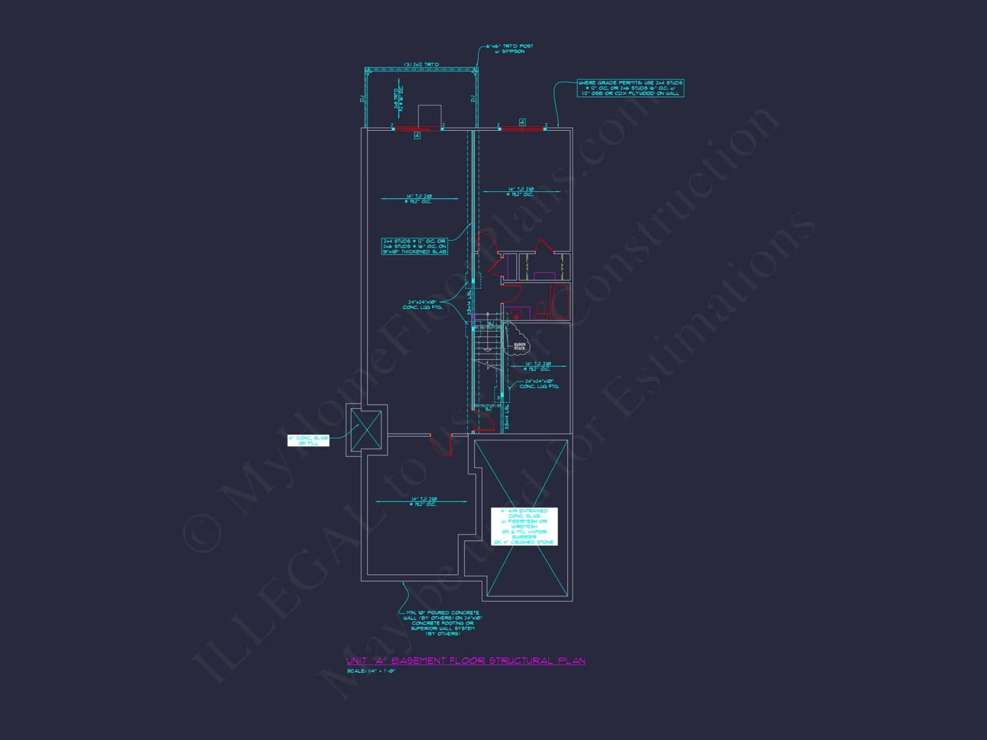 Contemporary 4-Bedroom Townhome Plan with CAD Blueprints