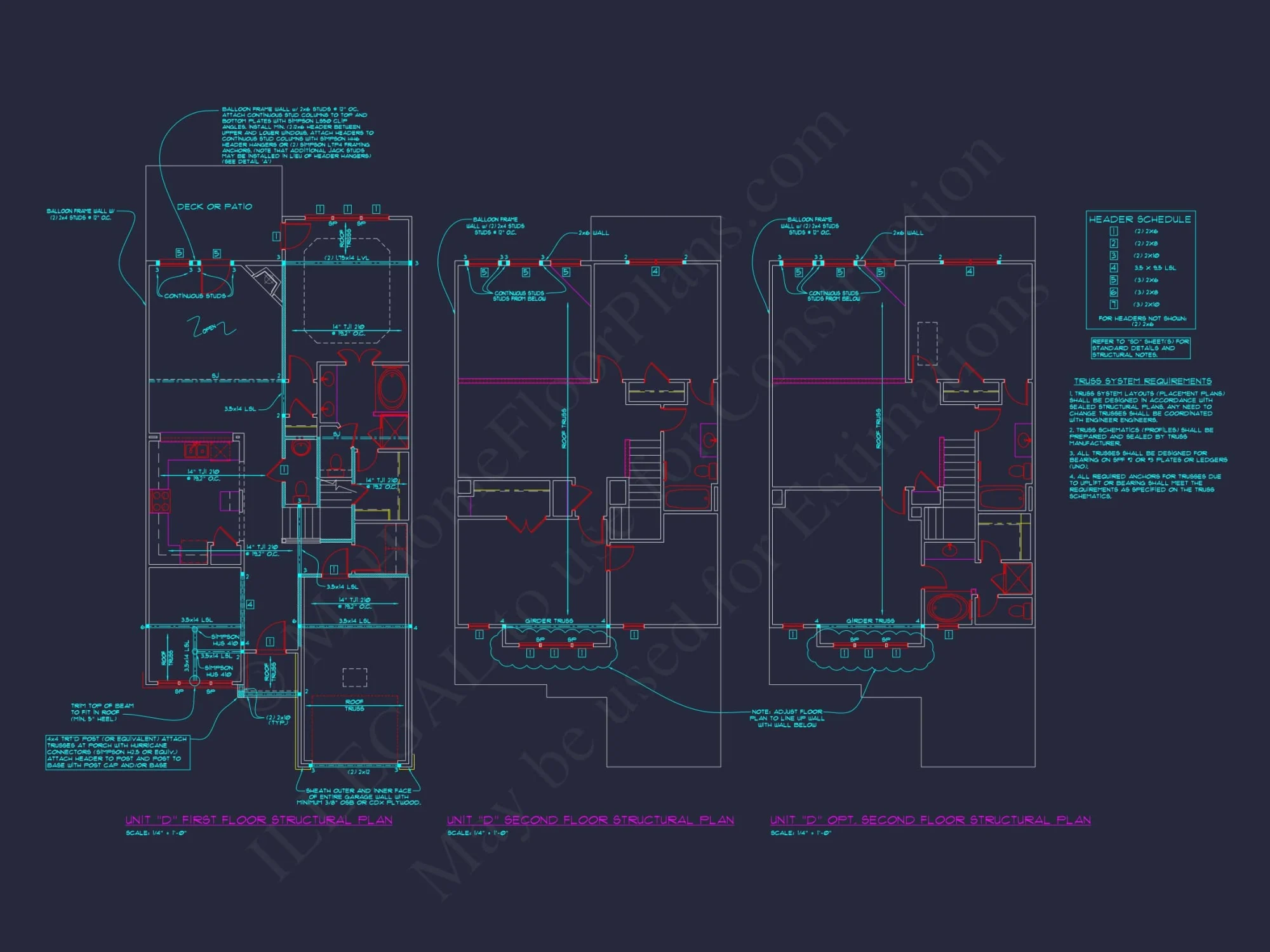 Contemporary 4-Bedroom Townhome Plan with CAD Blueprints